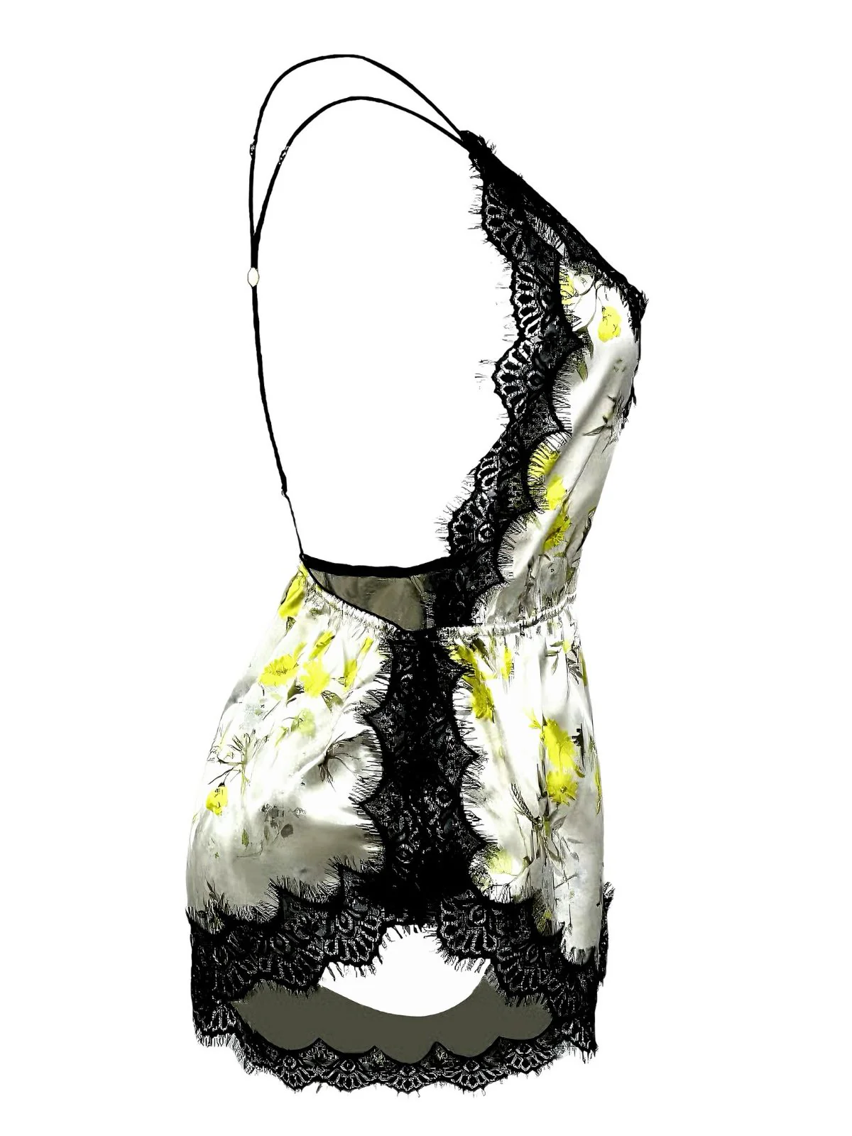 1950s Slip Floral Lace Backless Sleepwear - Image 2