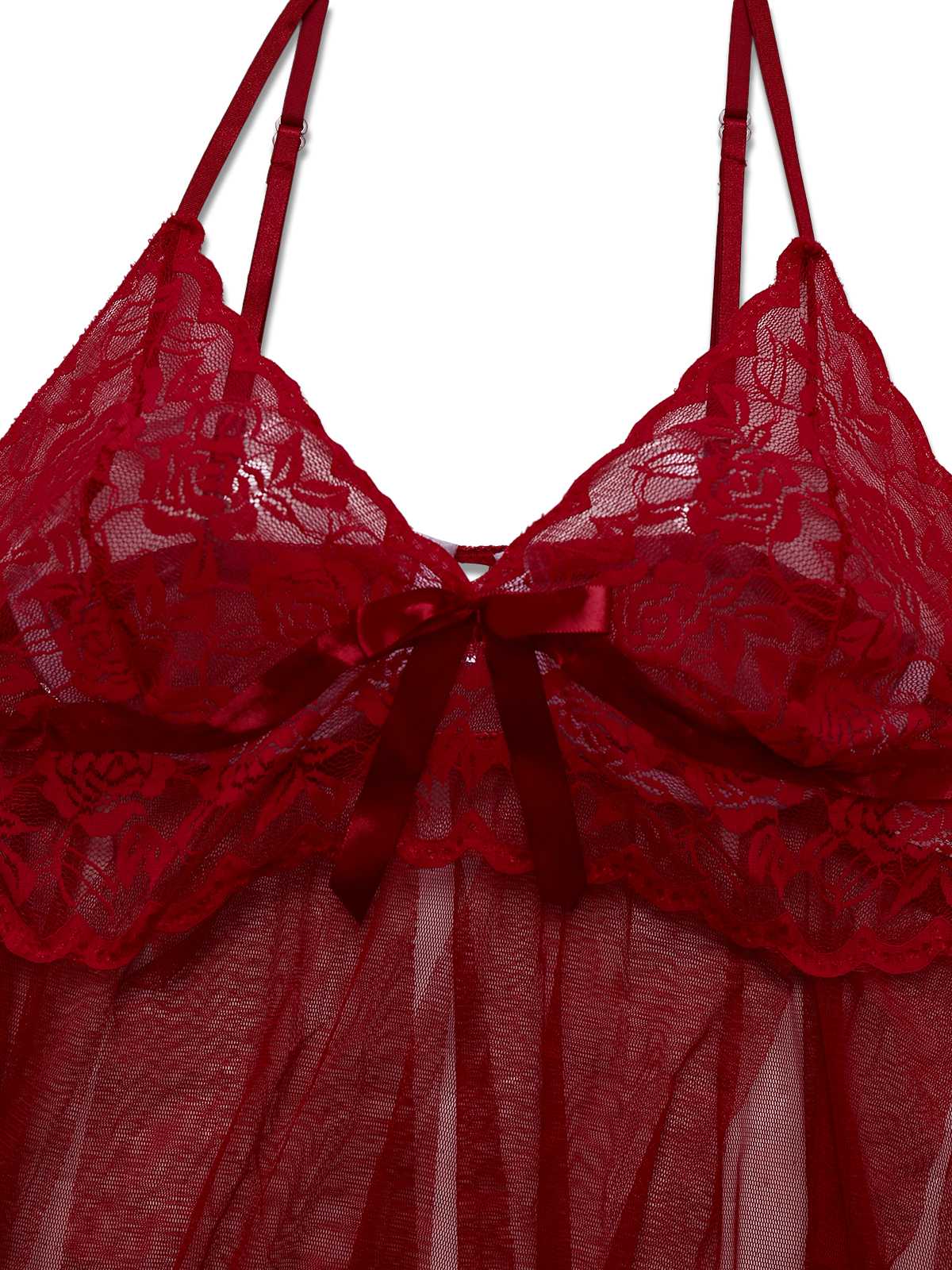 1950s Slip Lace Bow Sheer Nightdress - Image 10