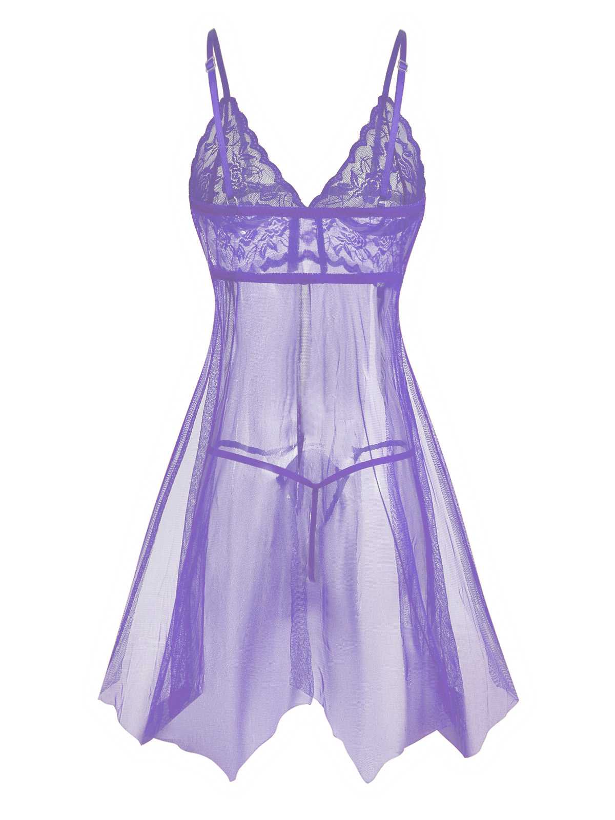 1950s Slip Lace Bow Sheer Nightdress - Image 2