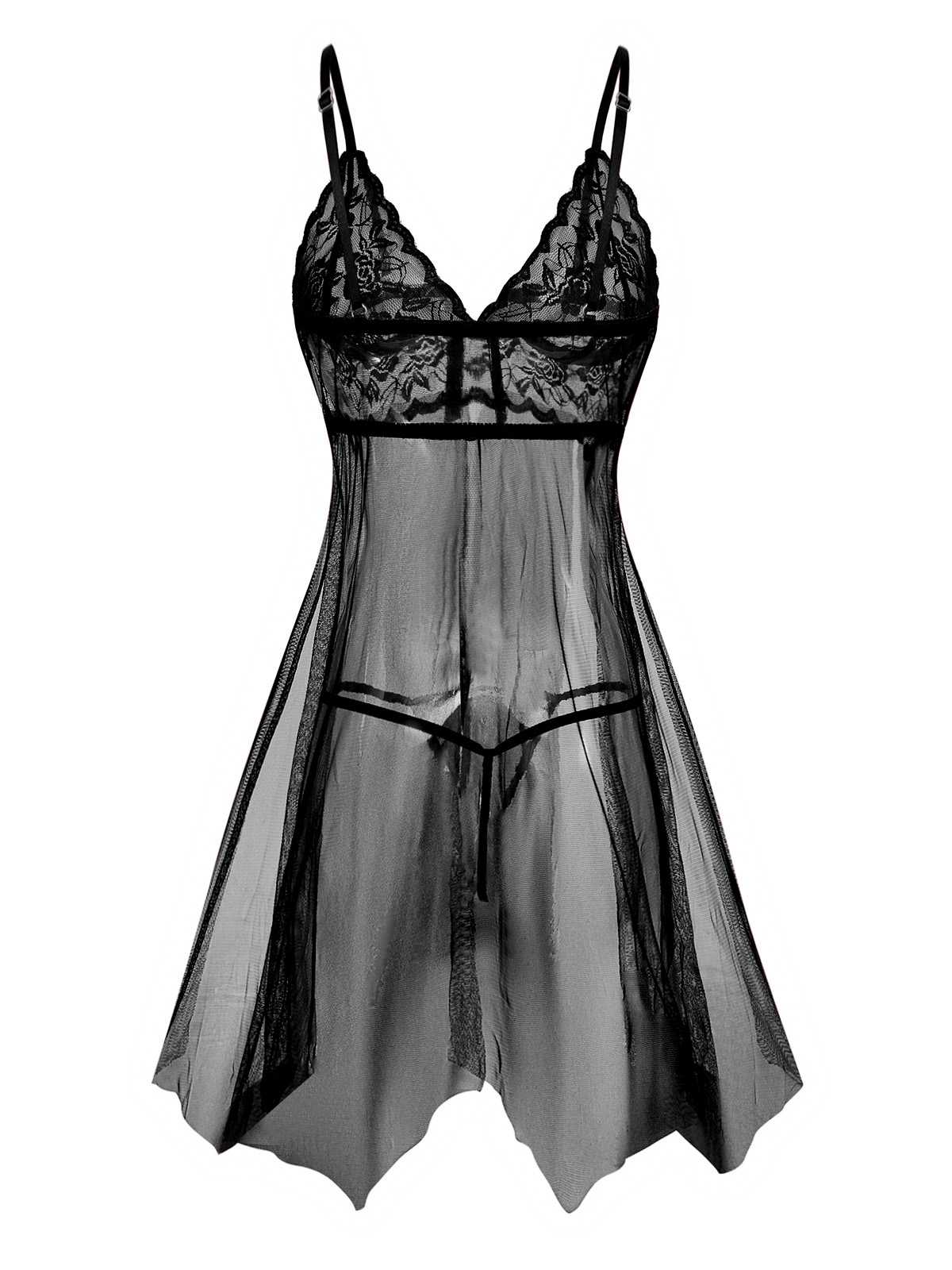 1950s Slip Lace Bow Sheer Nightdress - Image 7