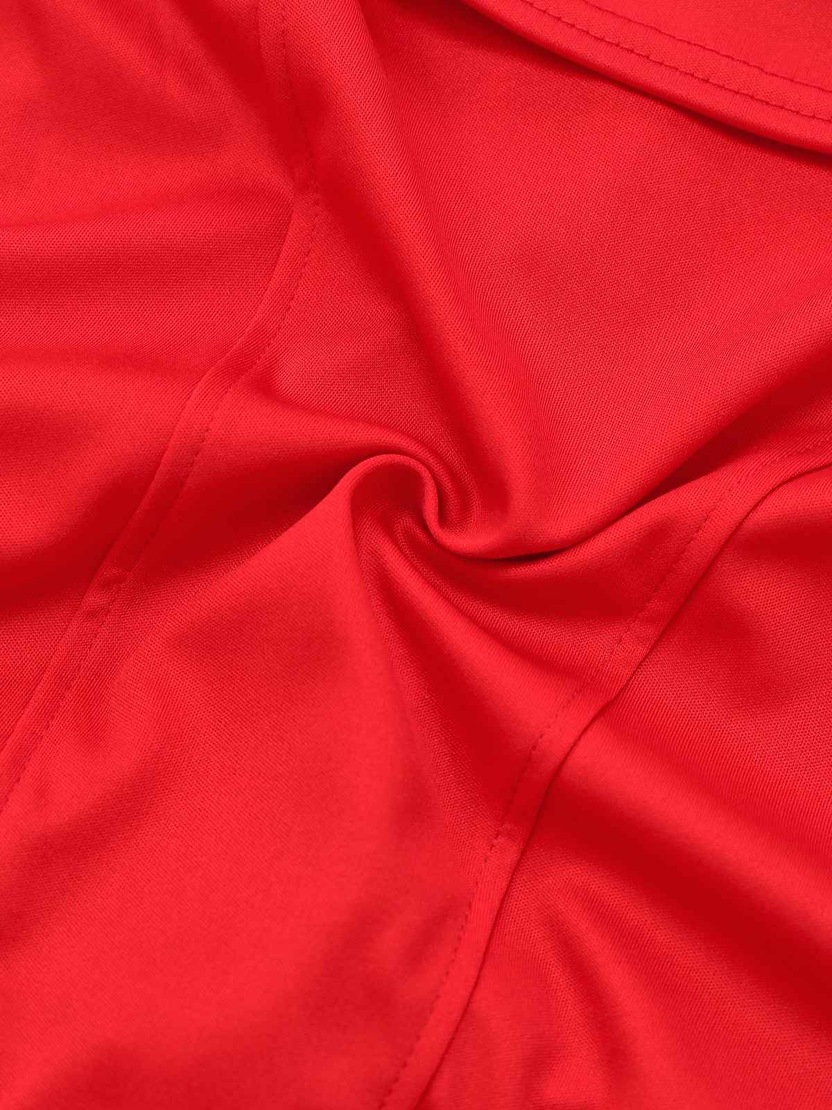1950s Solid Basque Waist Strapless Bubble Dress - Image 4