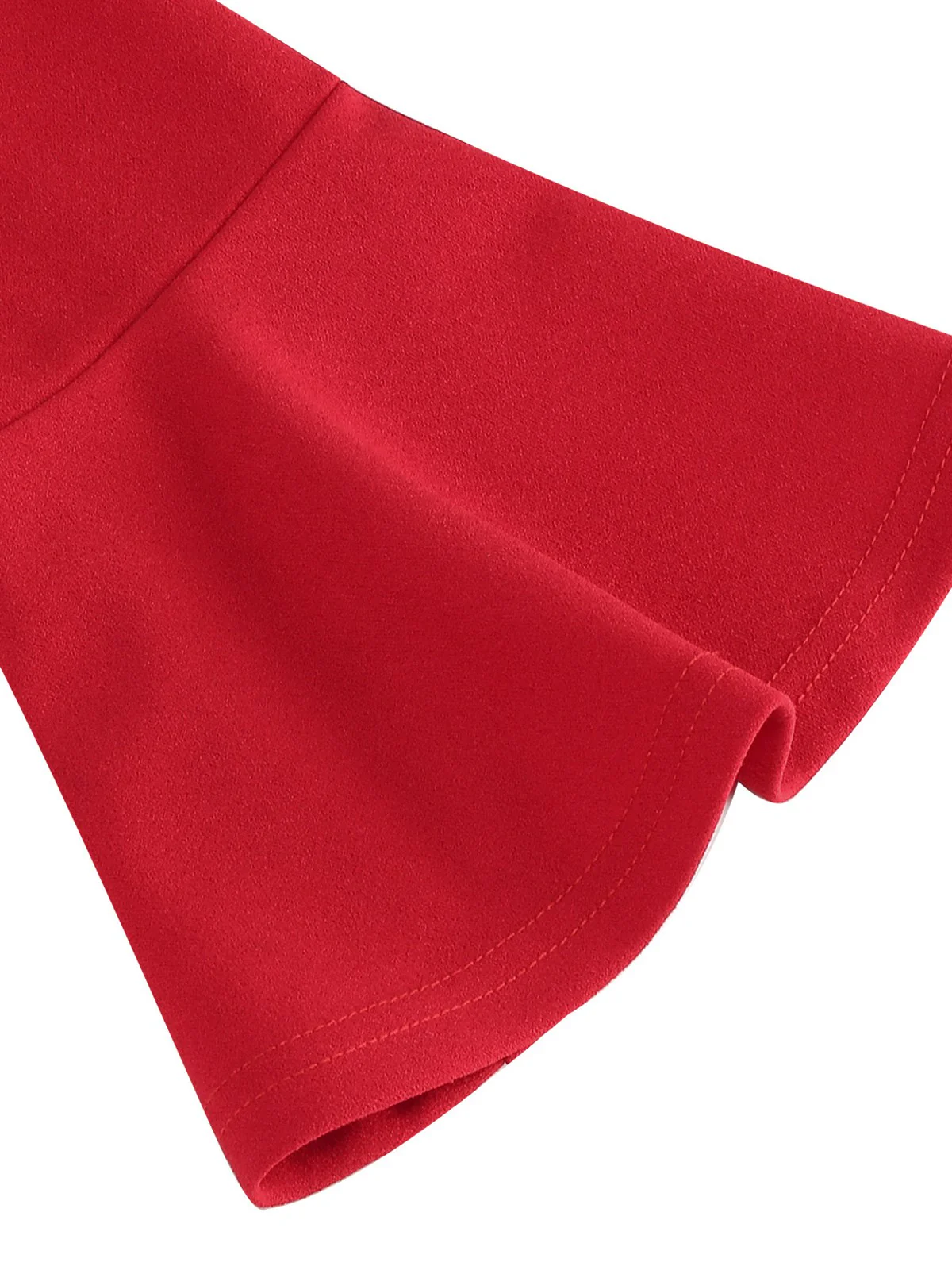 1950s Solid Bell Sleeves Swing Dress - Image 14