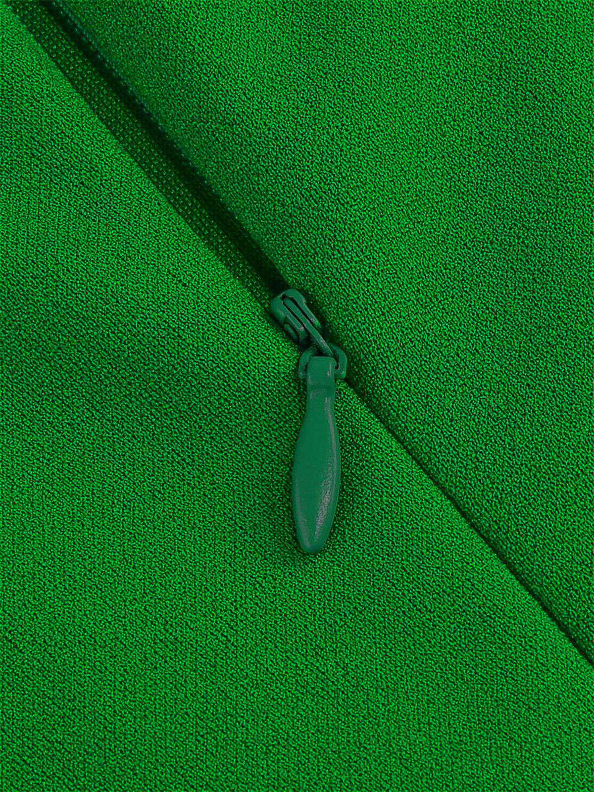 1950s Solid Belted Swing Dress - Image 14