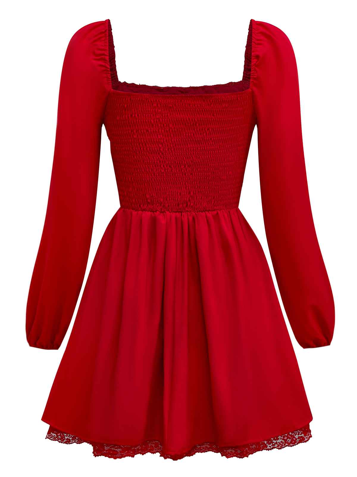 1950s Solid Bow Tie Lace Gothic Dress - Image 4