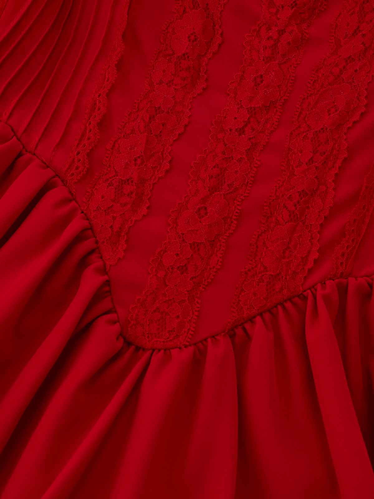 1950s Solid Bow Tie Lace Gothic Dress - Image 6
