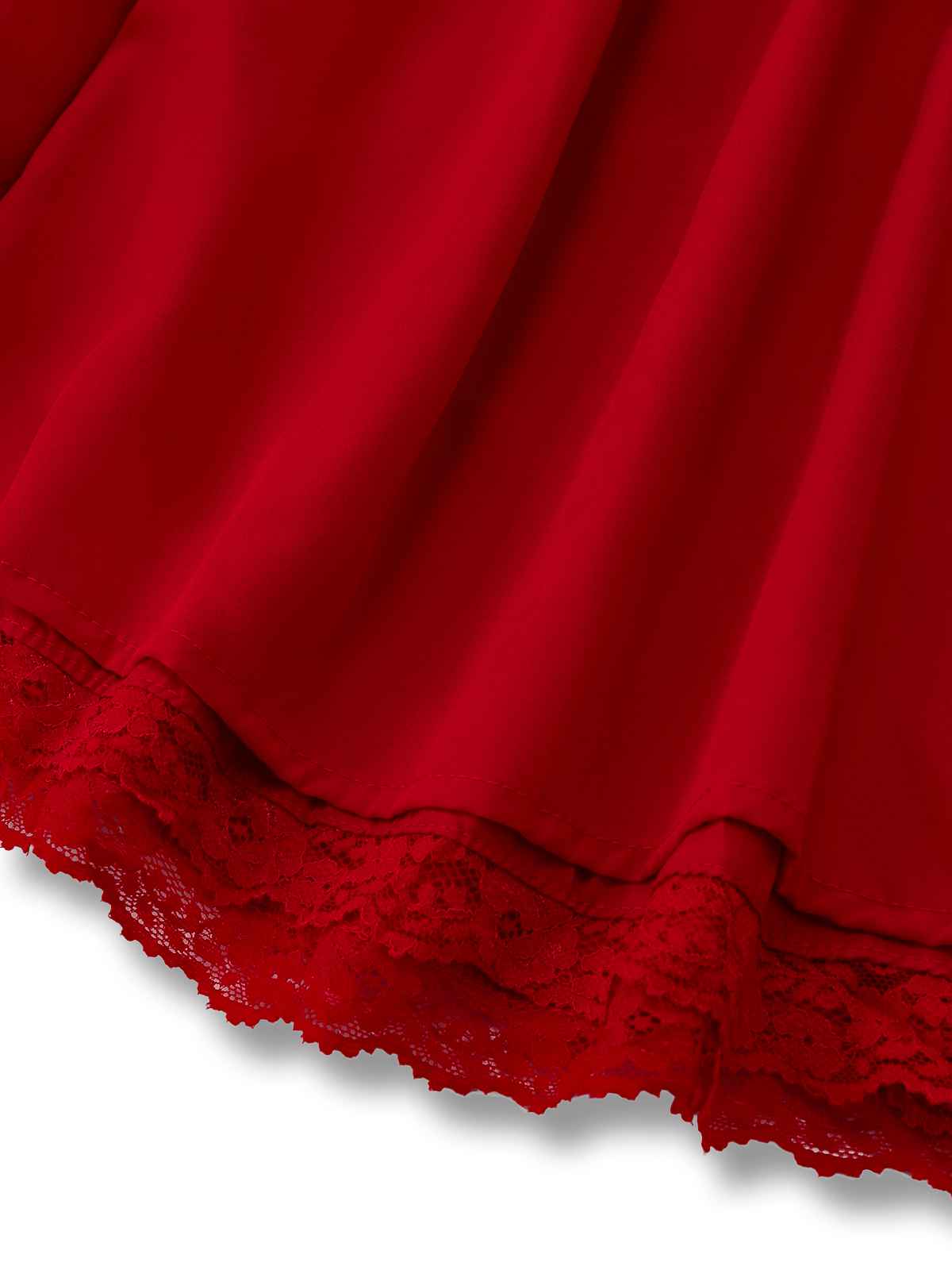 1950s Solid Bow Tie Lace Gothic Dress - Image 8