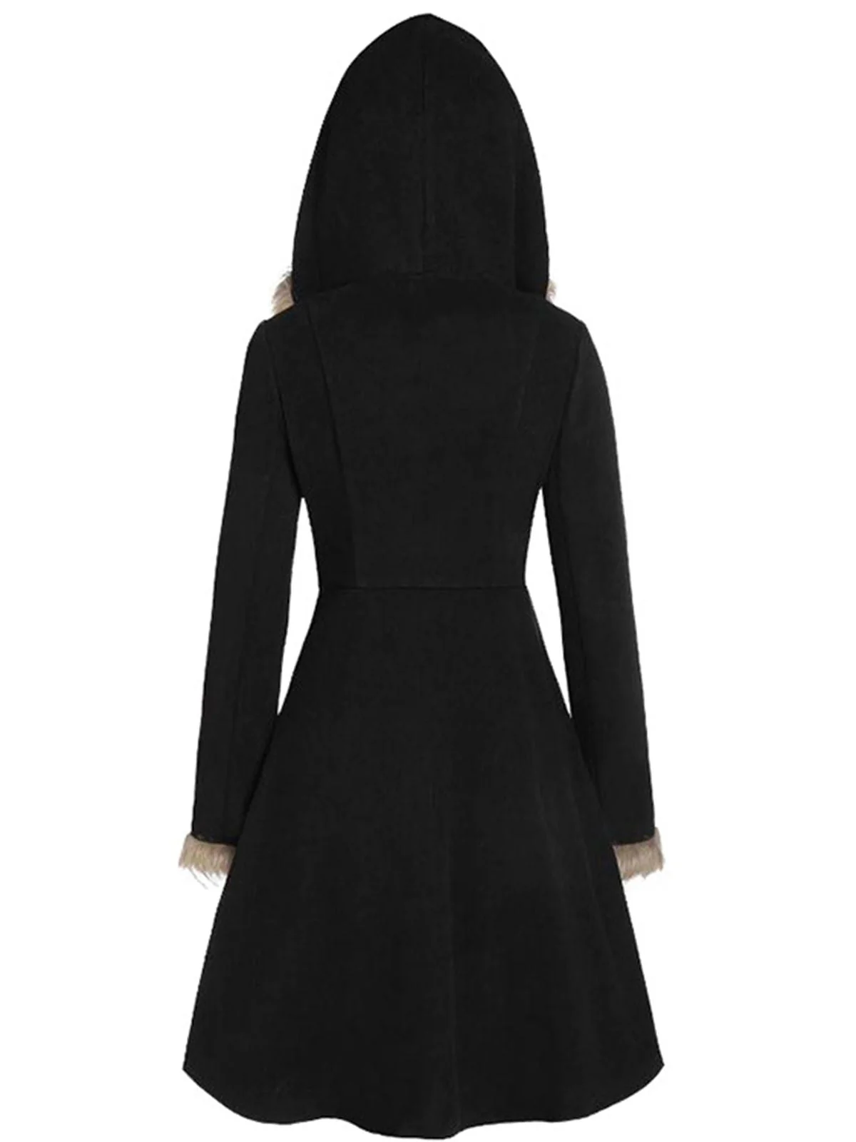 1950s Solid Buckle Fur Trimmed Coat - Image 9