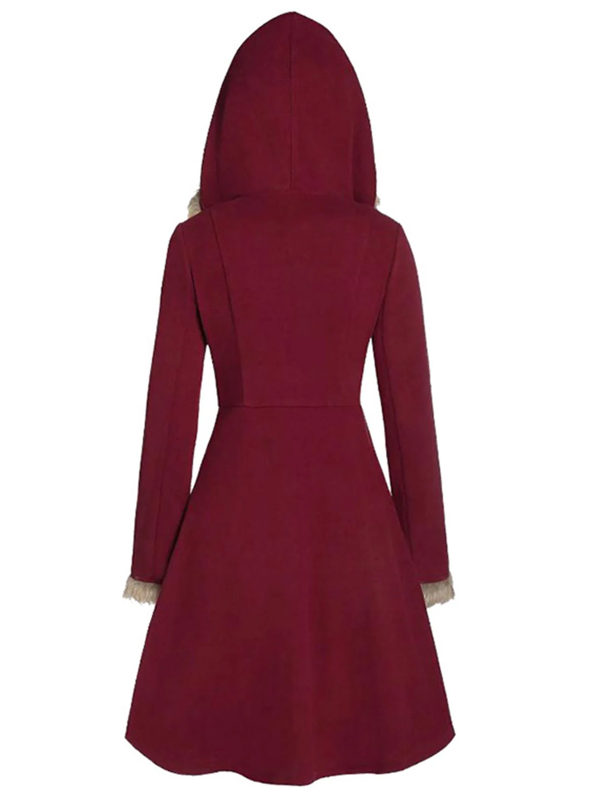 1950s Solid Buckle Fur Trimmed Coat - Image 4