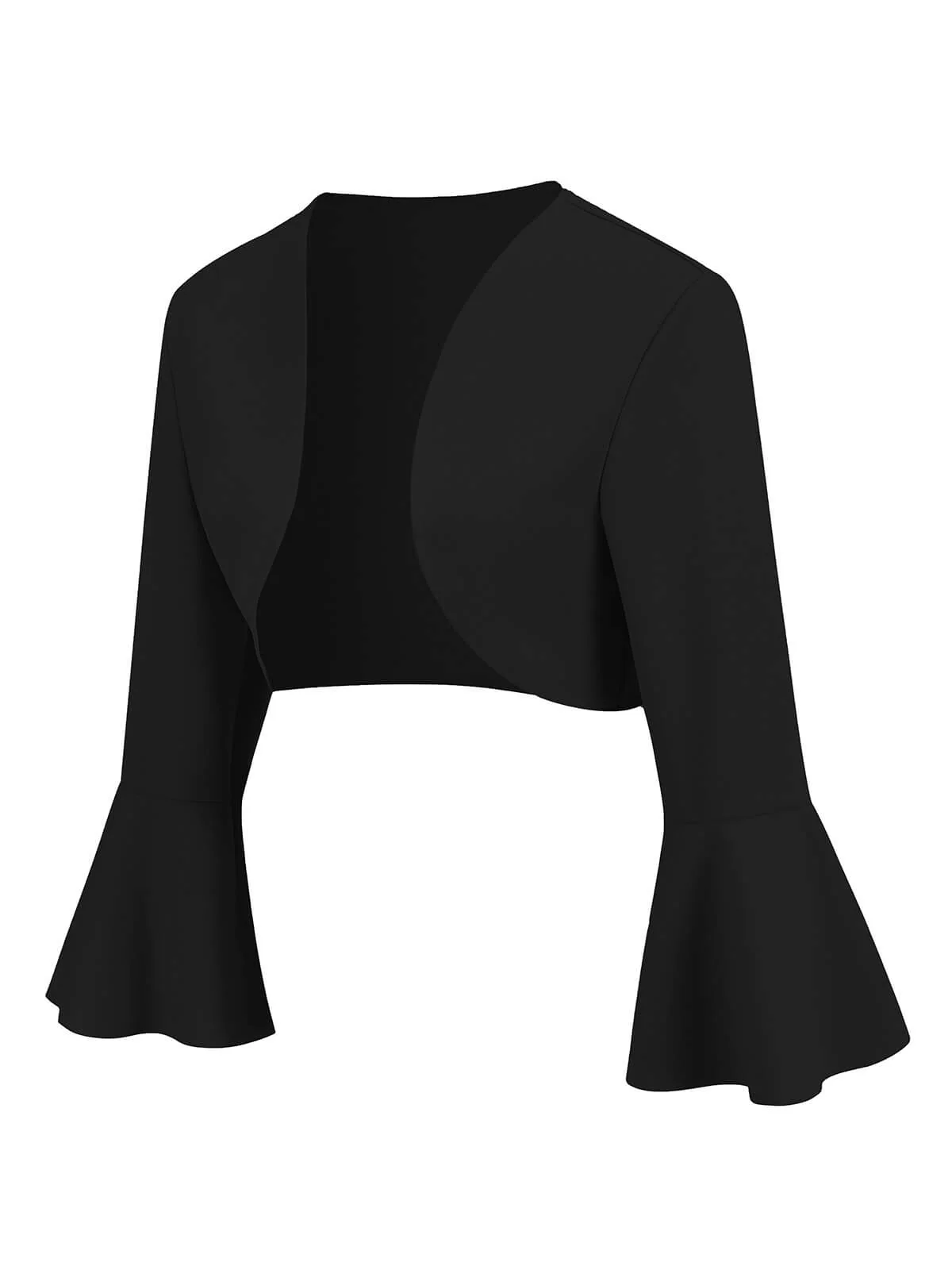 1950s Solid Christmas Trumpet Sleeved Jacket - Image 2