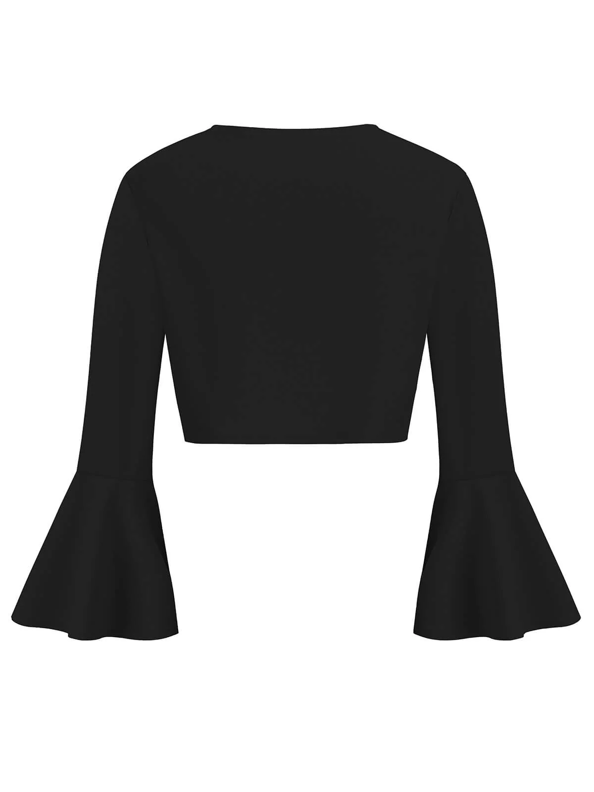 1950s Solid Christmas Trumpet Sleeved Jacket - Image 3