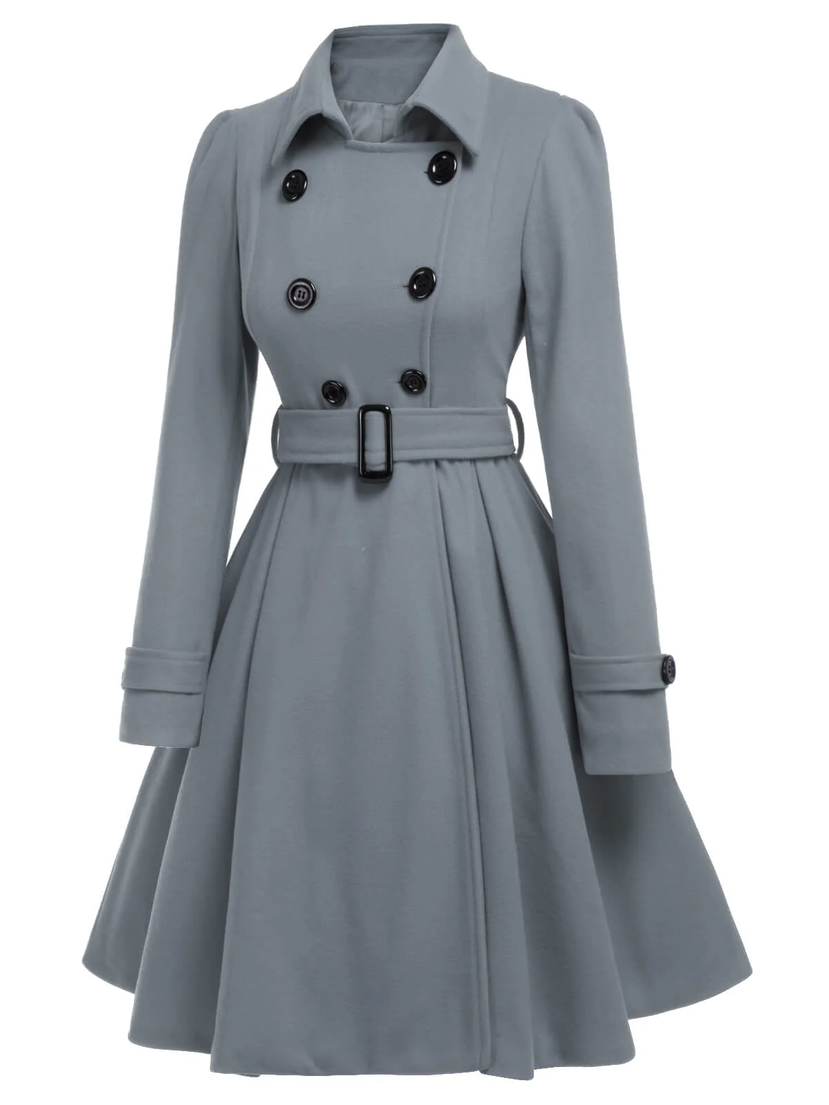 1950s Solid Color Lapel Slim Coat - Image 16