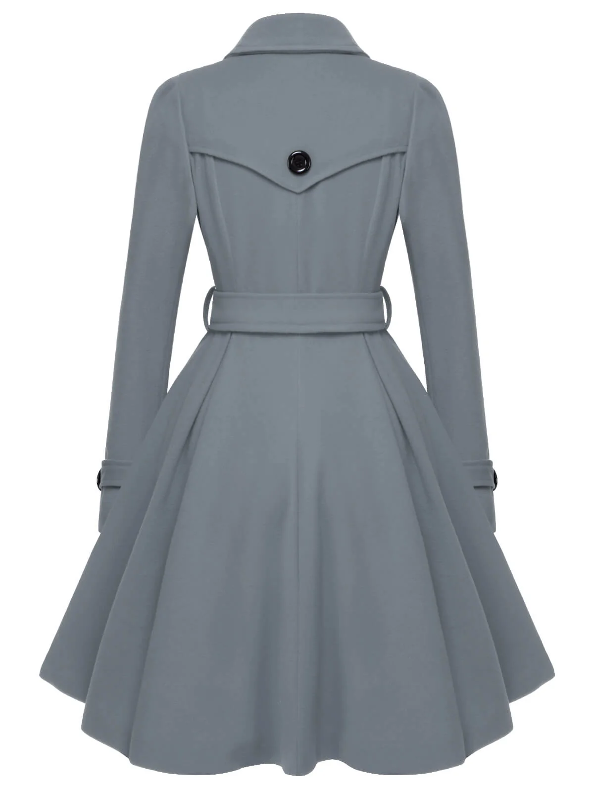 1950s Solid Color Lapel Slim Coat - Image 17