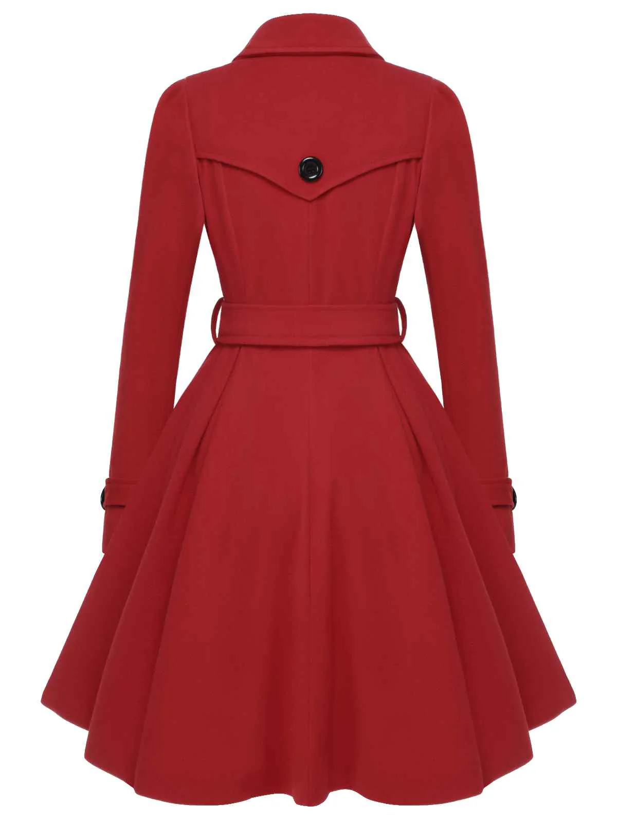 1950s Solid Color Lapel Slim Coat - Image 18