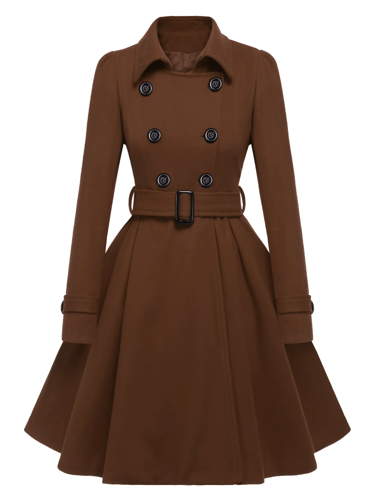1950s Solid Color Lapel Slim Coat - Image 24