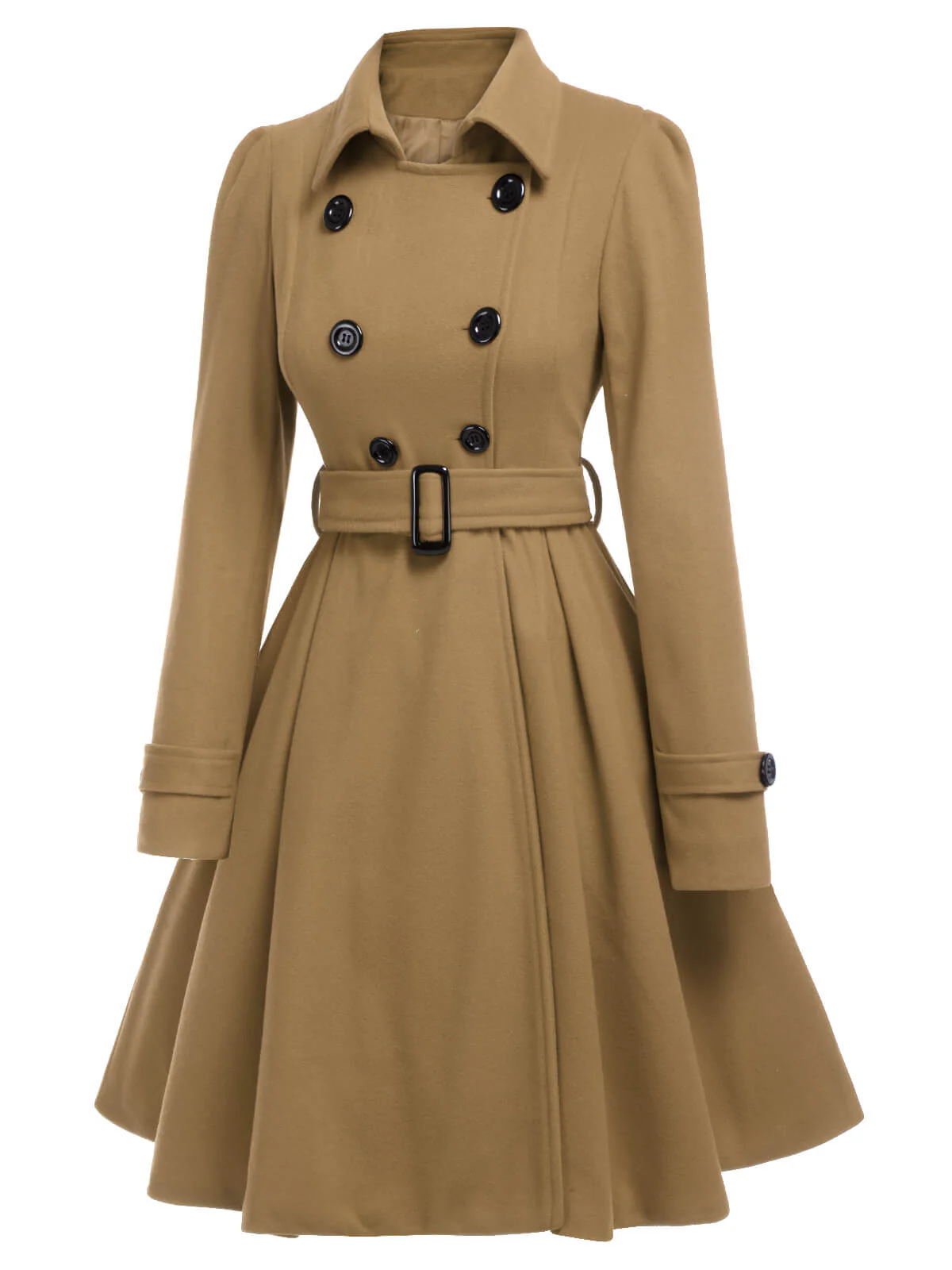 1950s Solid Color Lapel Slim Coat - Image 19