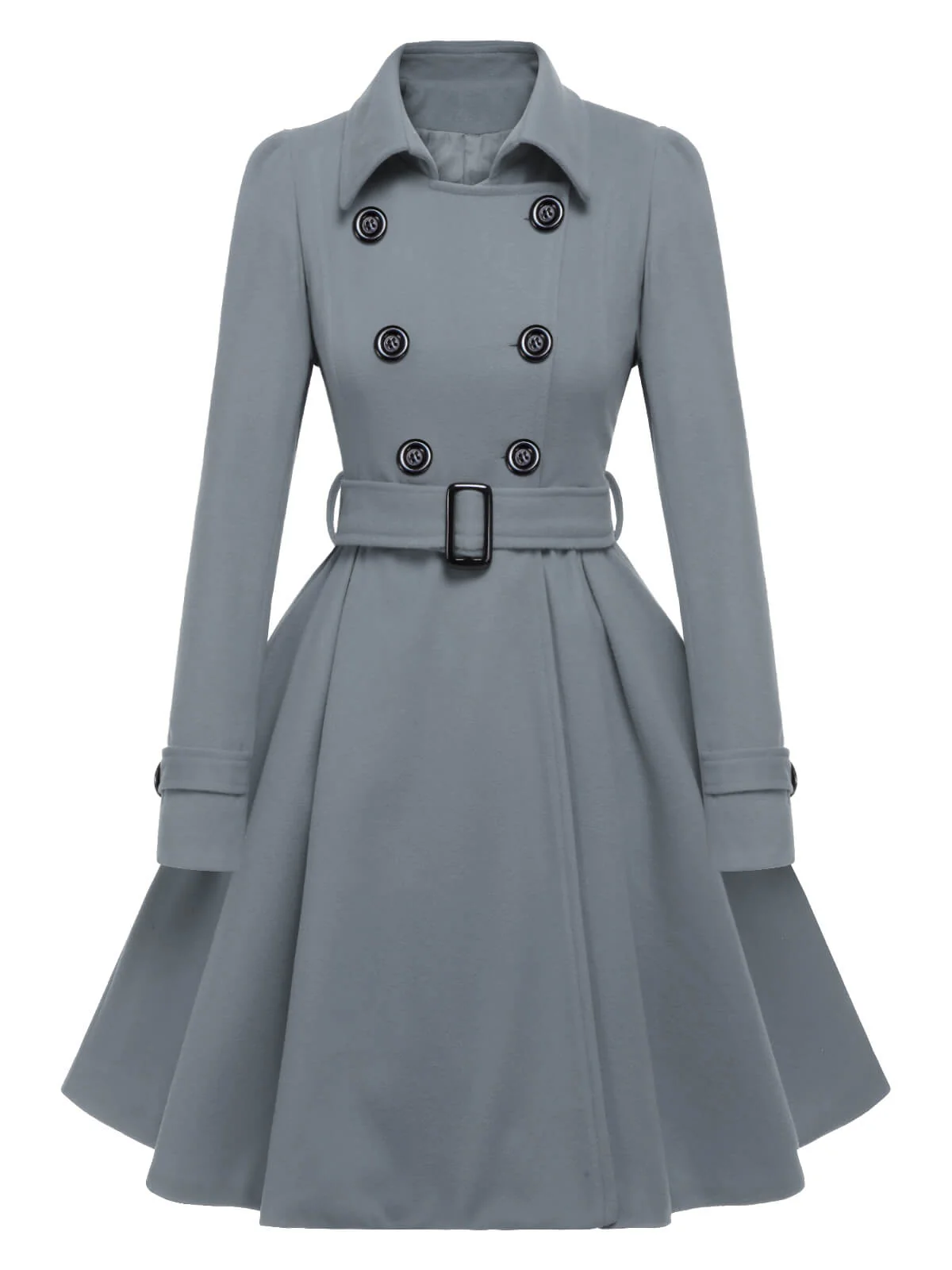 1950s Solid Color Lapel Slim Coat - Image 2