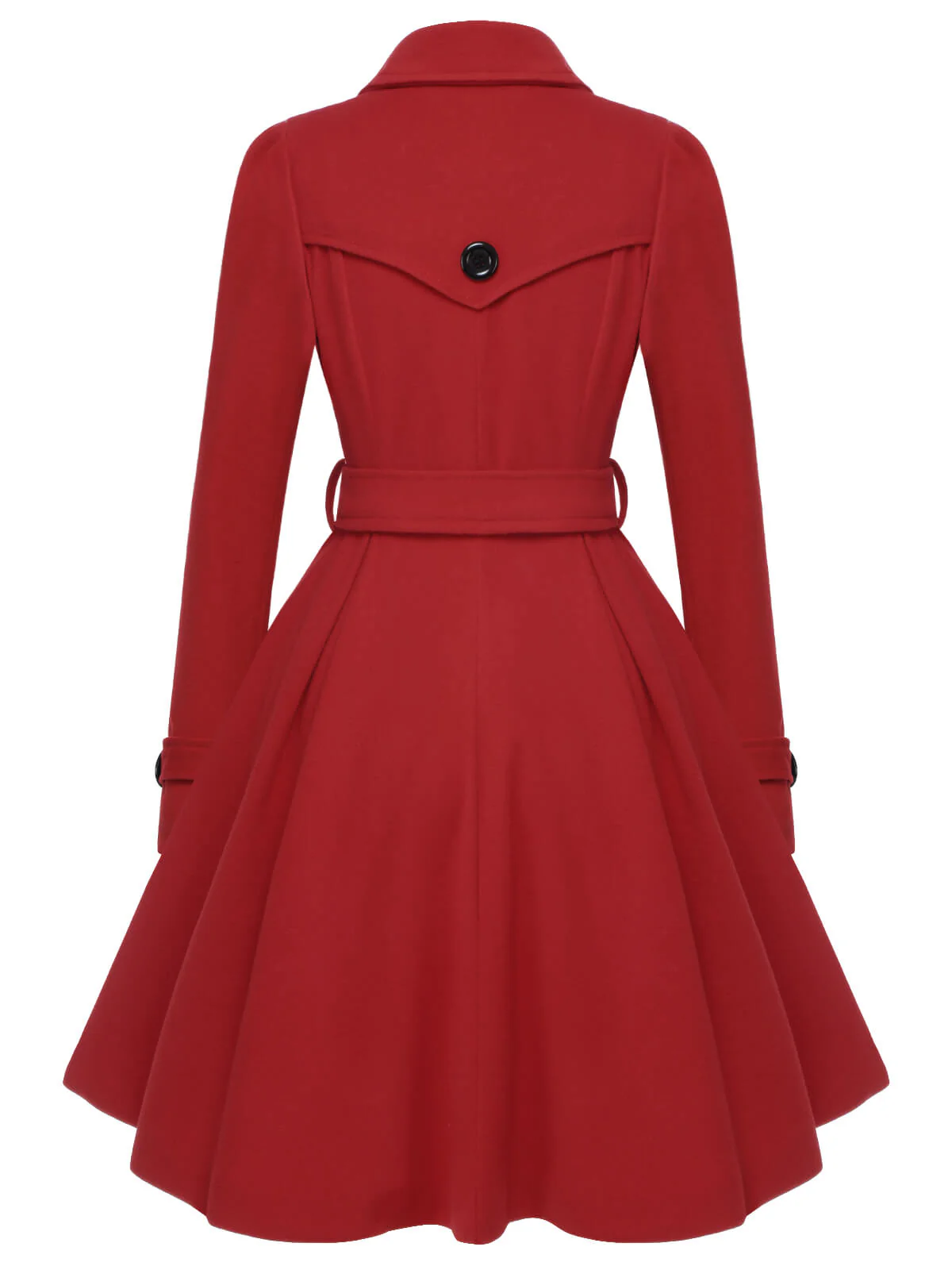 1950s Solid Color Lapel Slim Coat - Image 3
