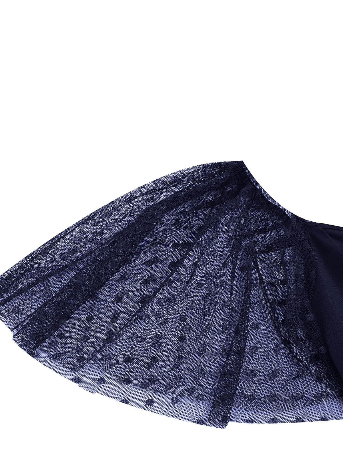 1950s Solid Dots Mesh Sleeve V-Neck Dress - Image 11