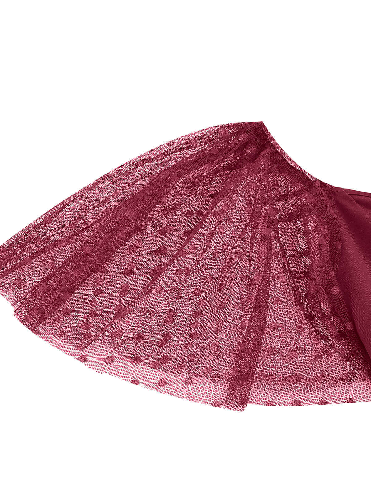 1950s Solid Dots Mesh Sleeve V-Neck Dress - Image 8