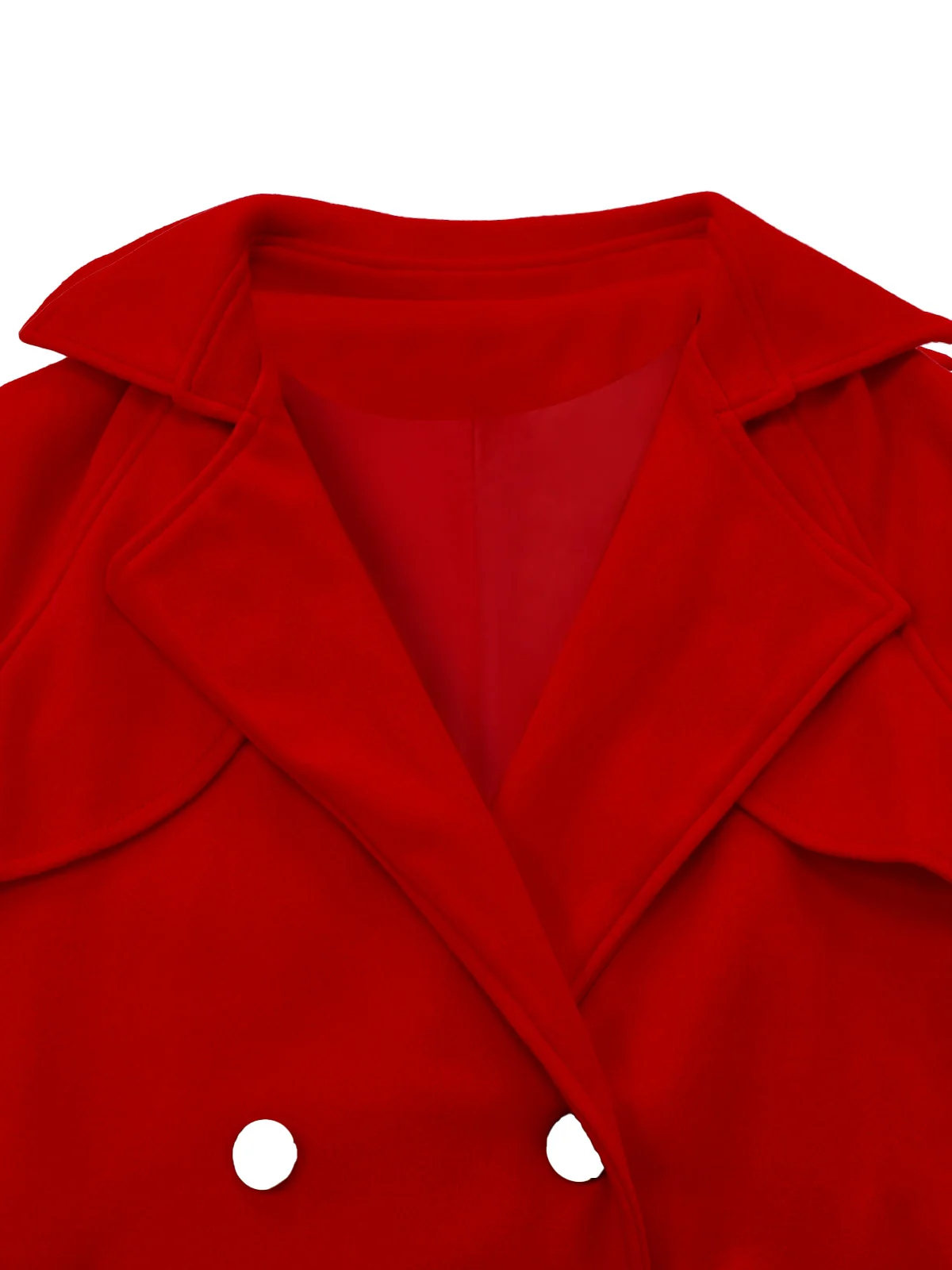 1950s Solid Double-Breasted Lapel Trench Coat - Image 3