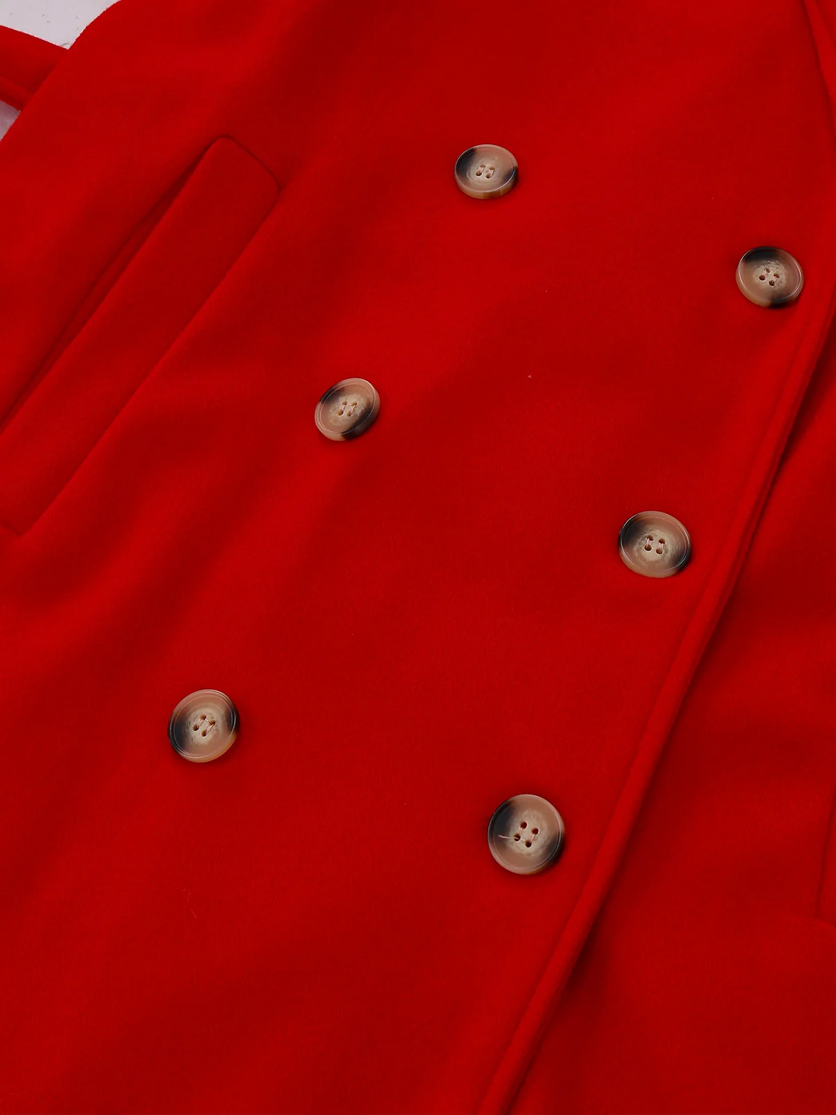 1950s Solid Double-Breasted Lapel Trench Coat - Image 4
