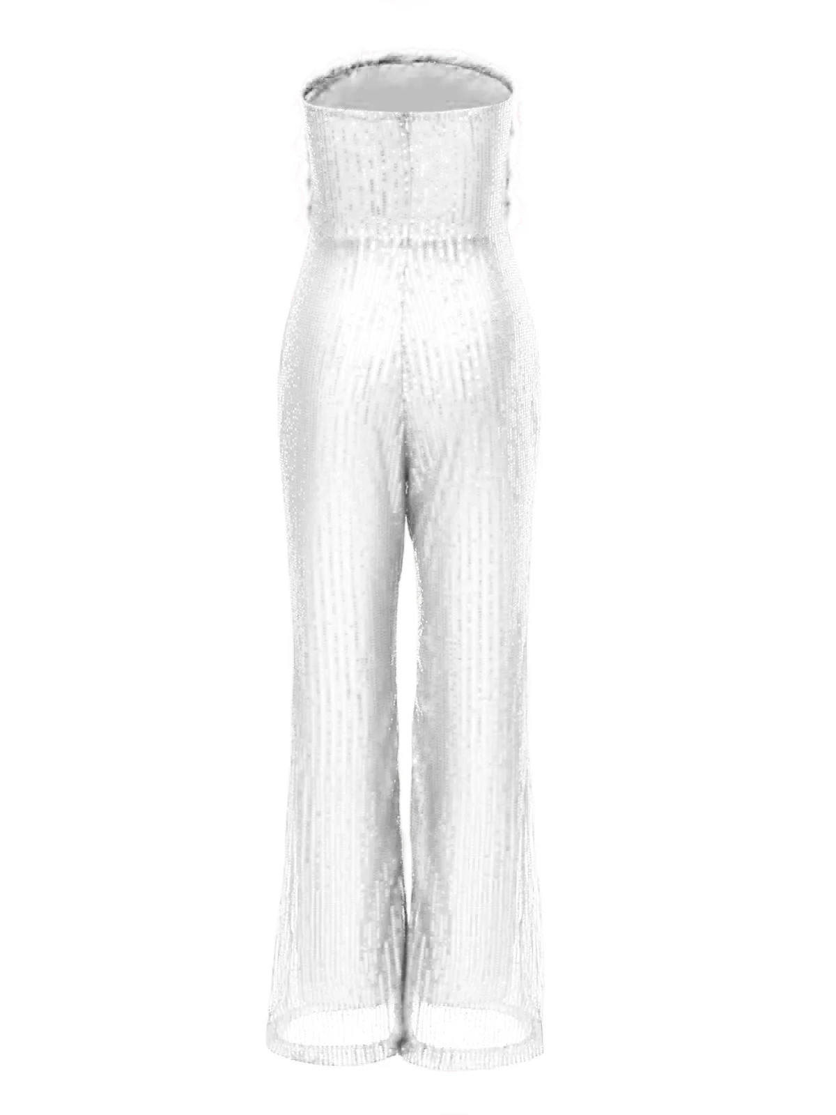 1950s Solid Feather Sequin Patchwork Strapless Jumpsuit - Image 15