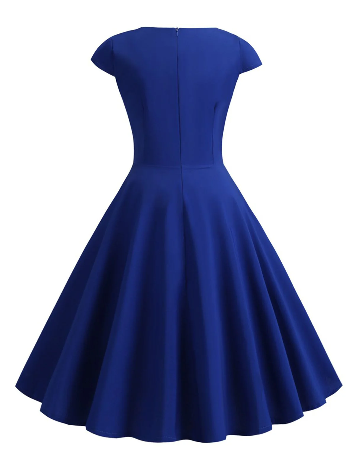 1950s Solid Heart Neck Short Sleeve Dress - Image 18