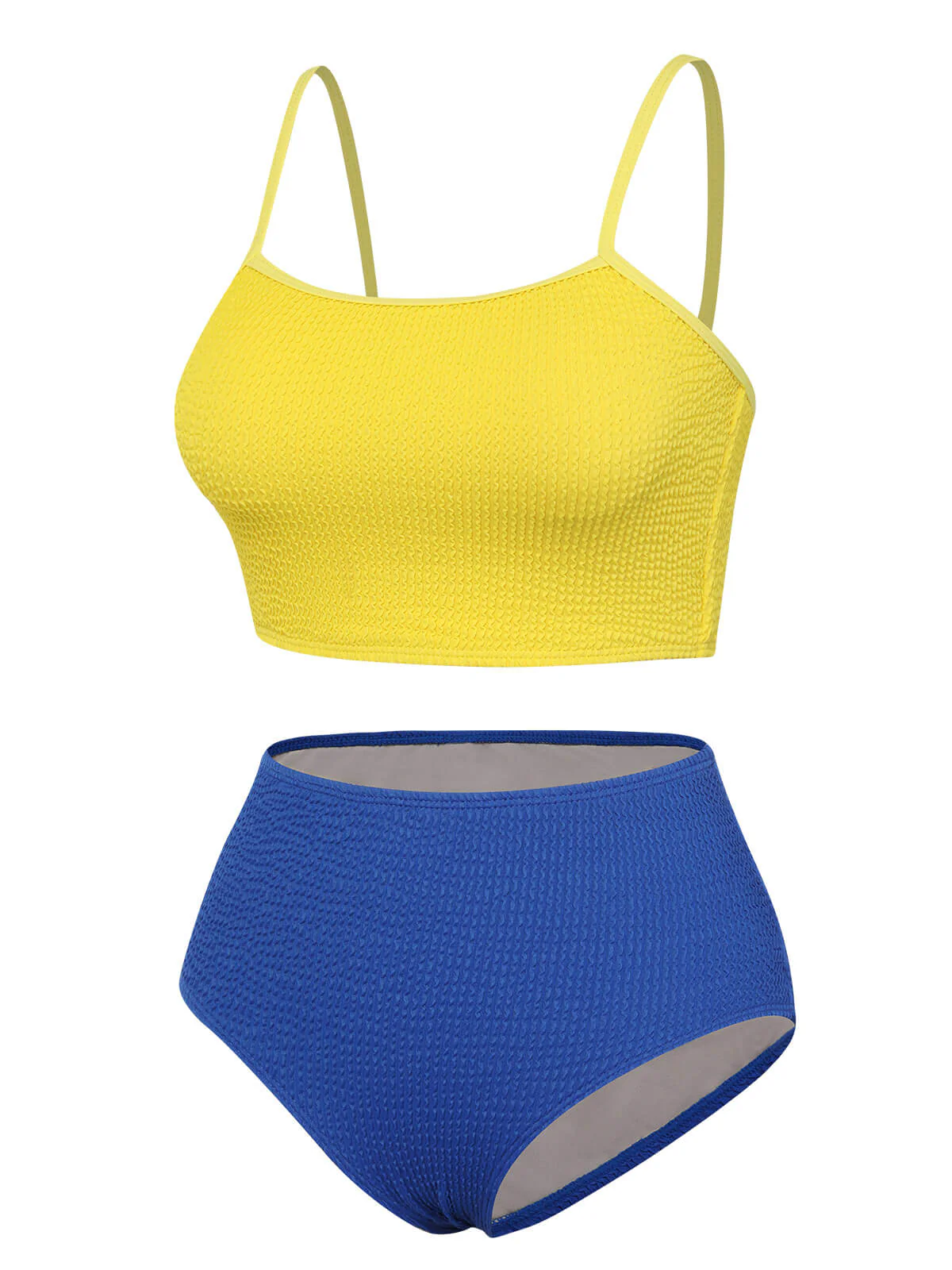 1950s Solid High Rise Strap Swimsuit - Image 2