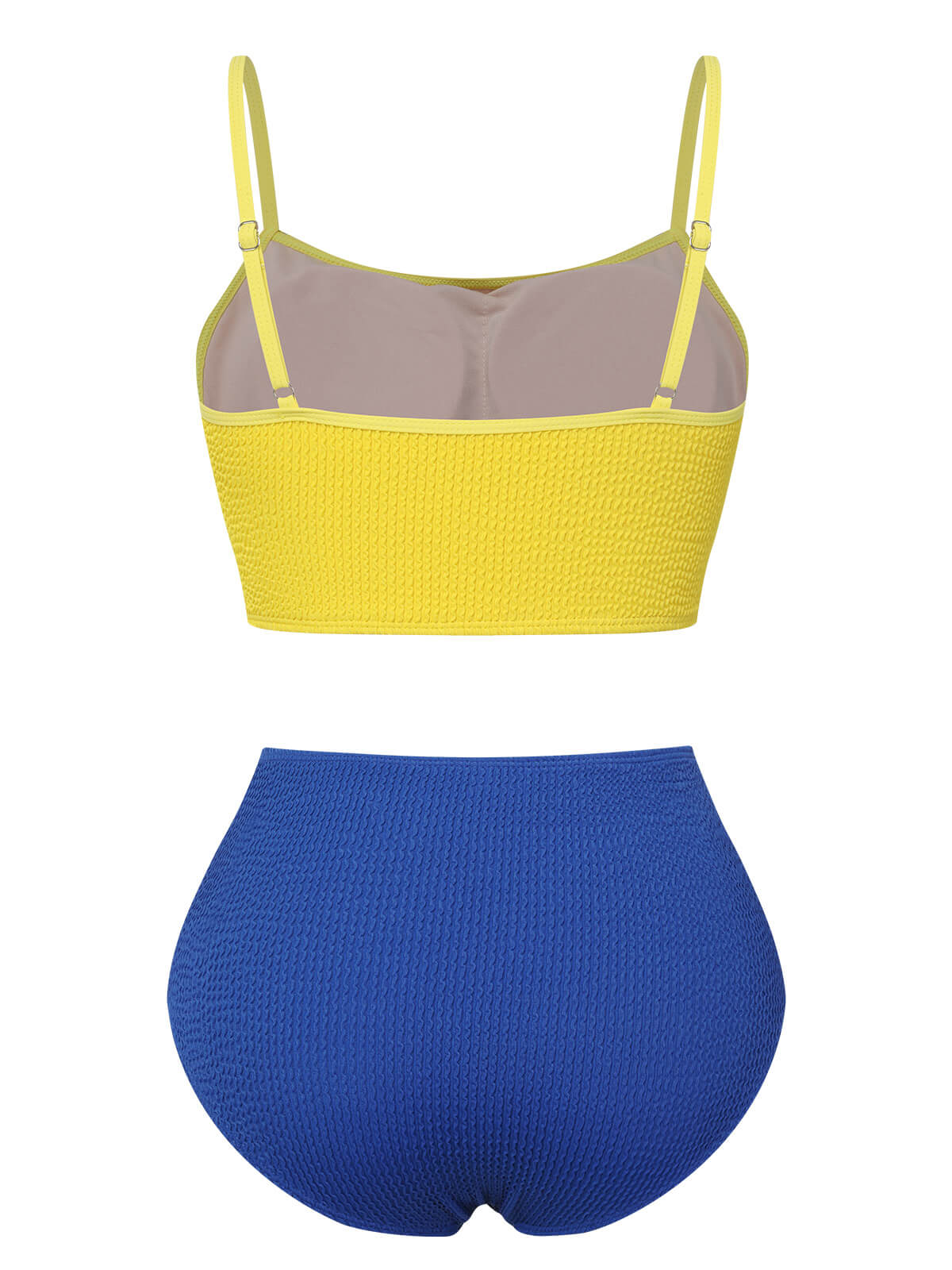 1950s Solid High Rise Strap Swimsuit - Image 3