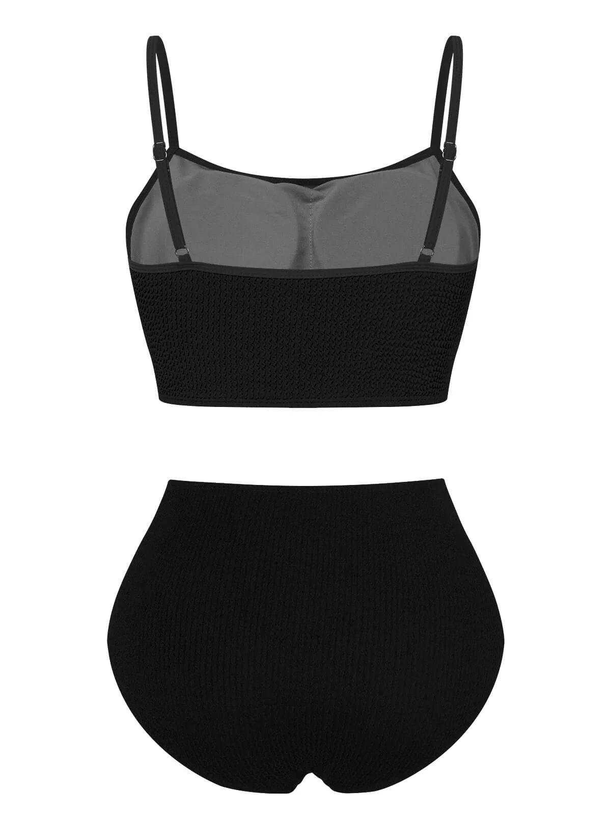 1950s Solid High Rise Strap Swimsuit - Image 7