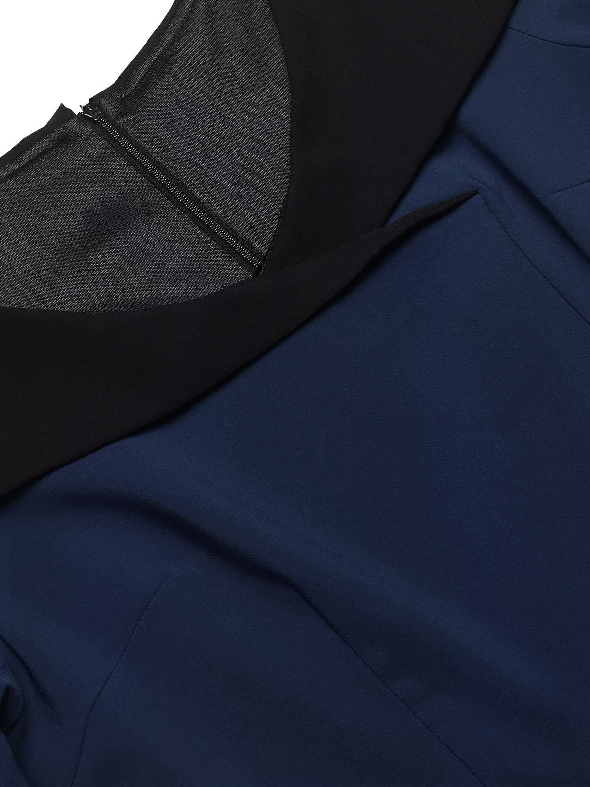 1950s Solid Irregular Collar Half Sleeves Dress - Image 8