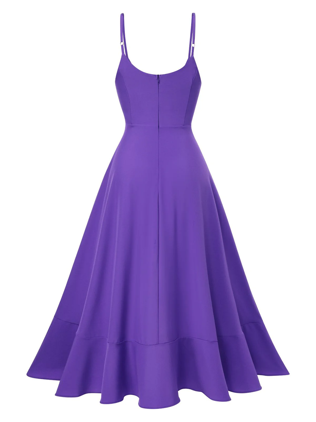 1950s Solid Irregular Hem Suspender Dress - Image 5