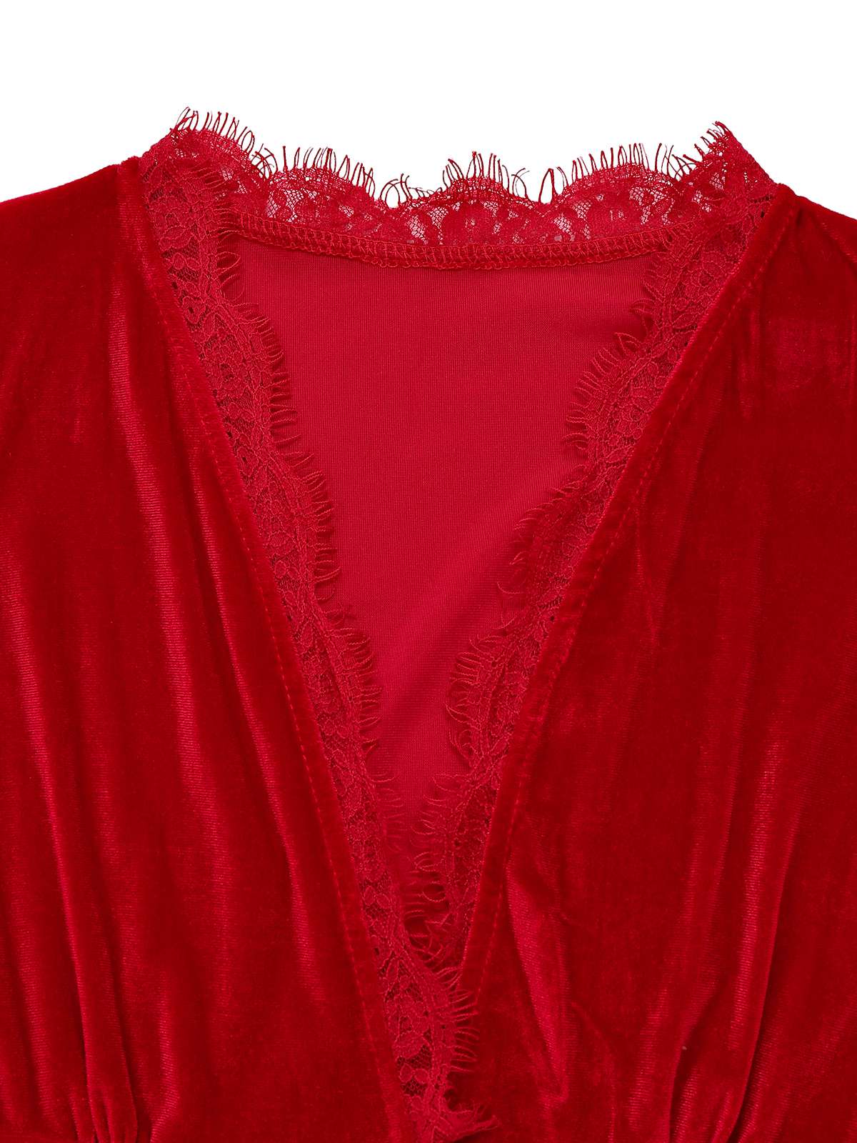 1950s Solid Keyhole High Neck Velvet Jumpsuit - Image 4