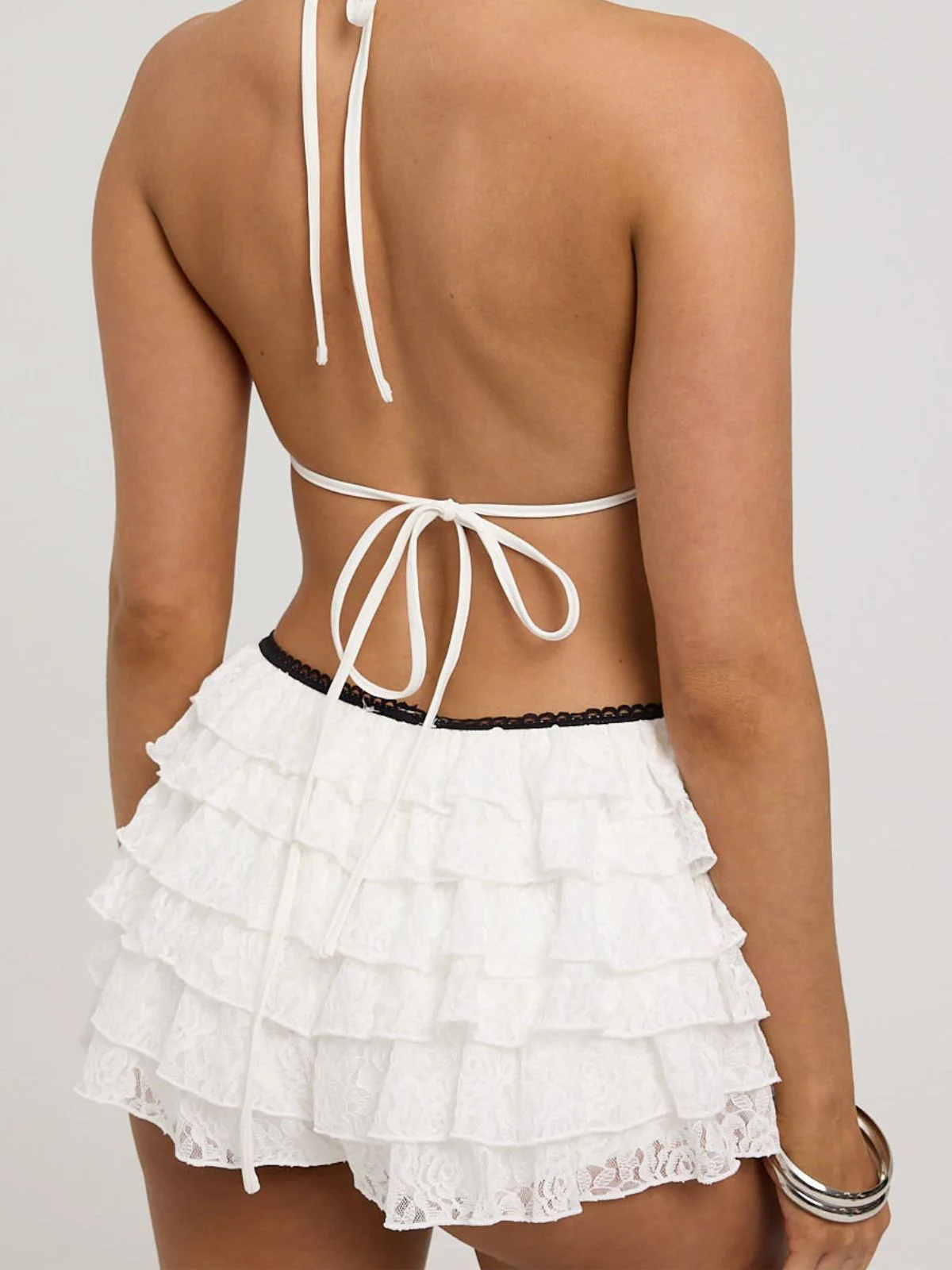 1950s Solid Lace Mini Shorts - Image 7