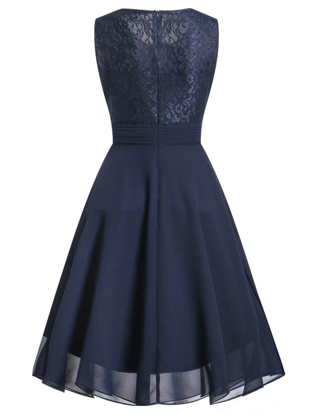 1950s Solid Lace Sleeveless Swing Dress - Image 11