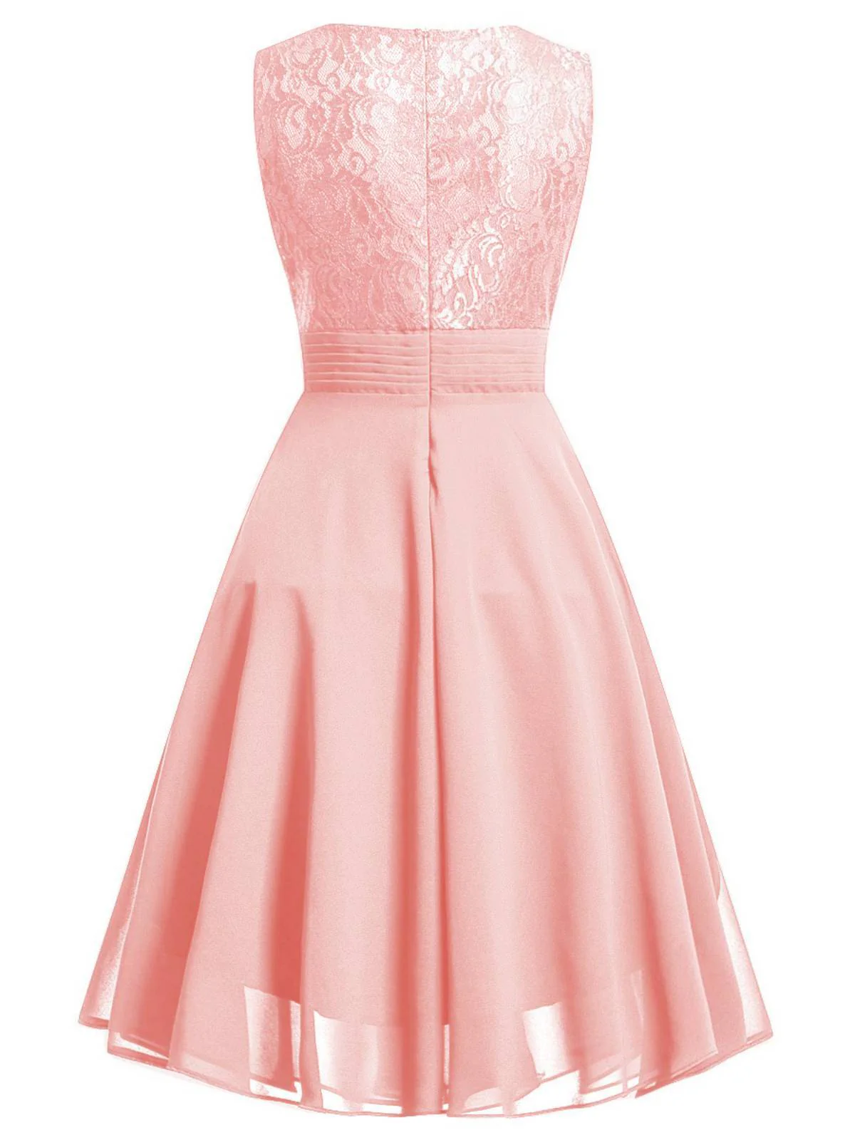 1950s Solid Lace Sleeveless Swing Dress - Image 16