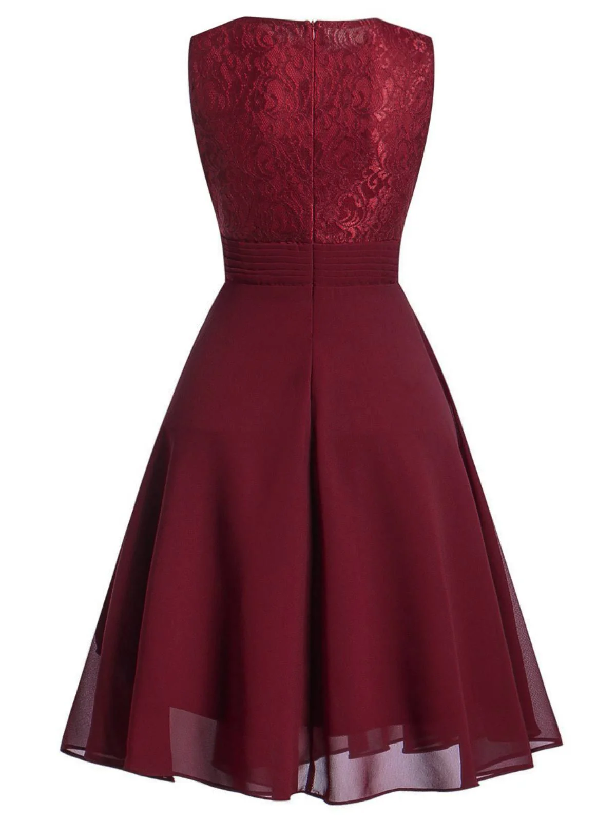 1950s Solid Lace Sleeveless Swing Dress - Image 8