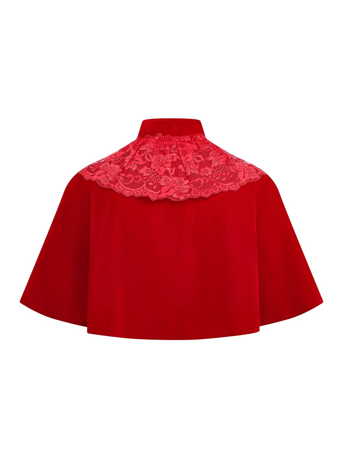 1950s Solid Lace Velvet Patchwork Cape - Image 2
