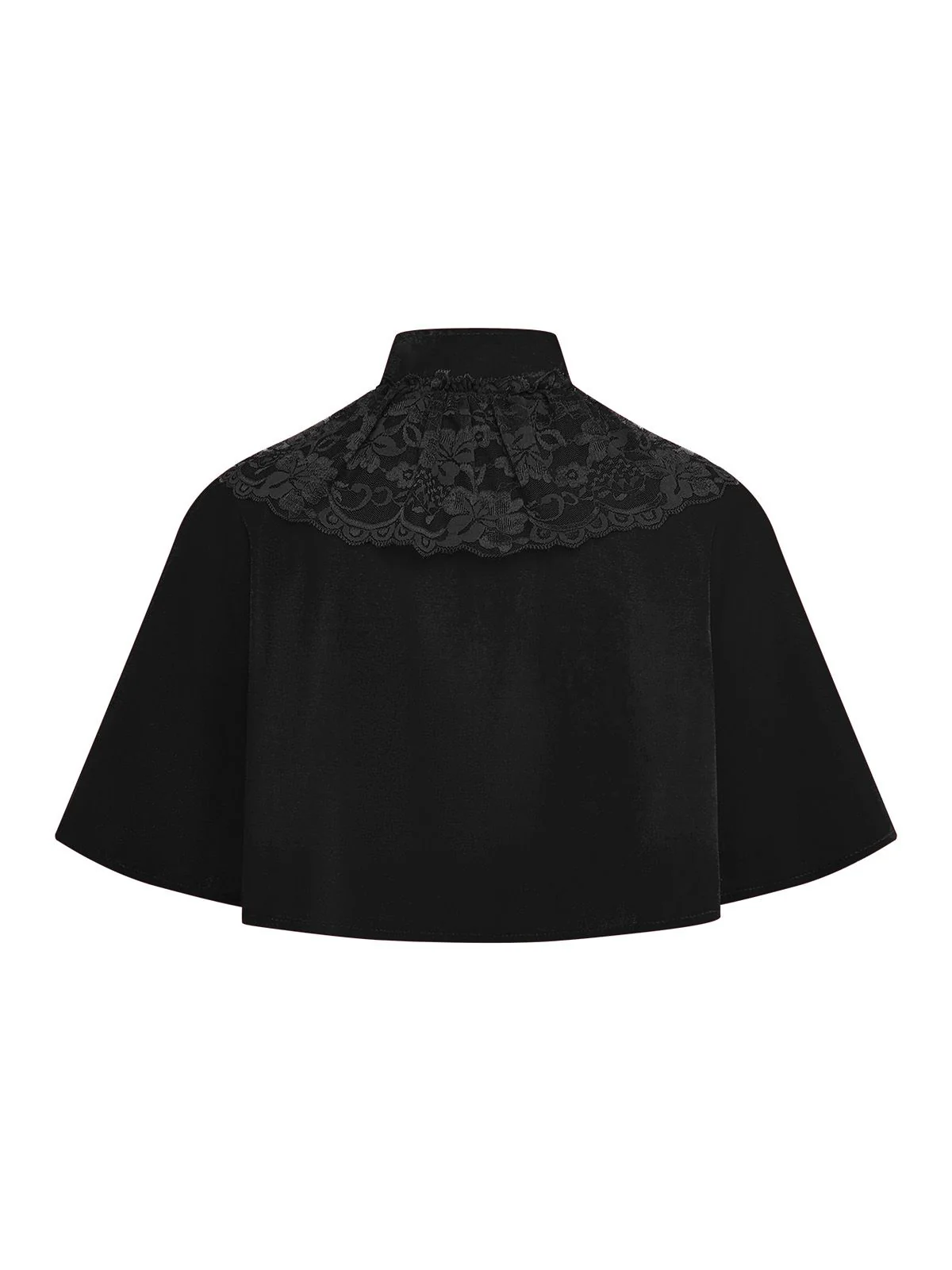 1950s Solid Lace Velvet Patchwork Cape - Image 7