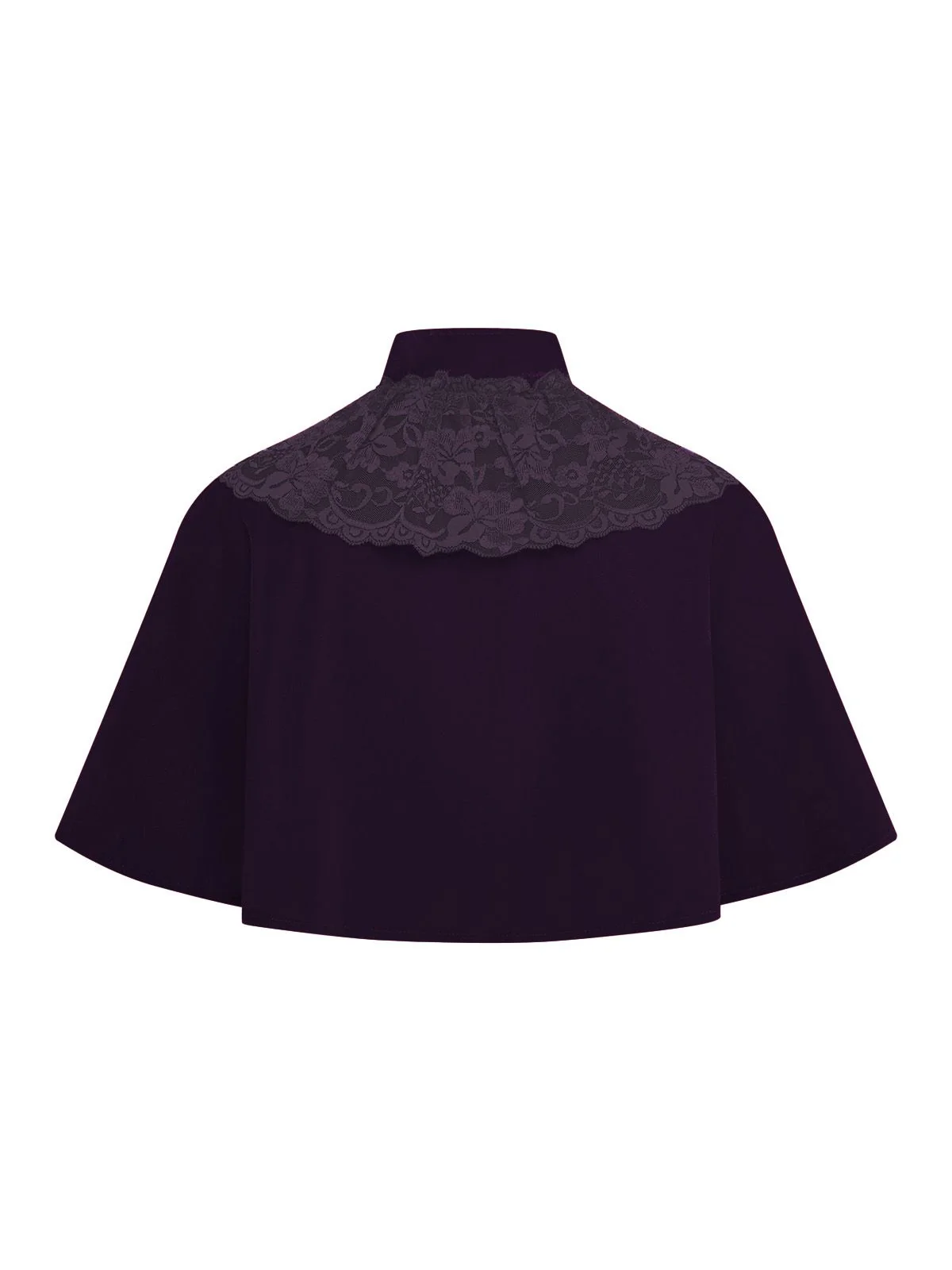 1950s Solid Lace Velvet Patchwork Cape - Image 9