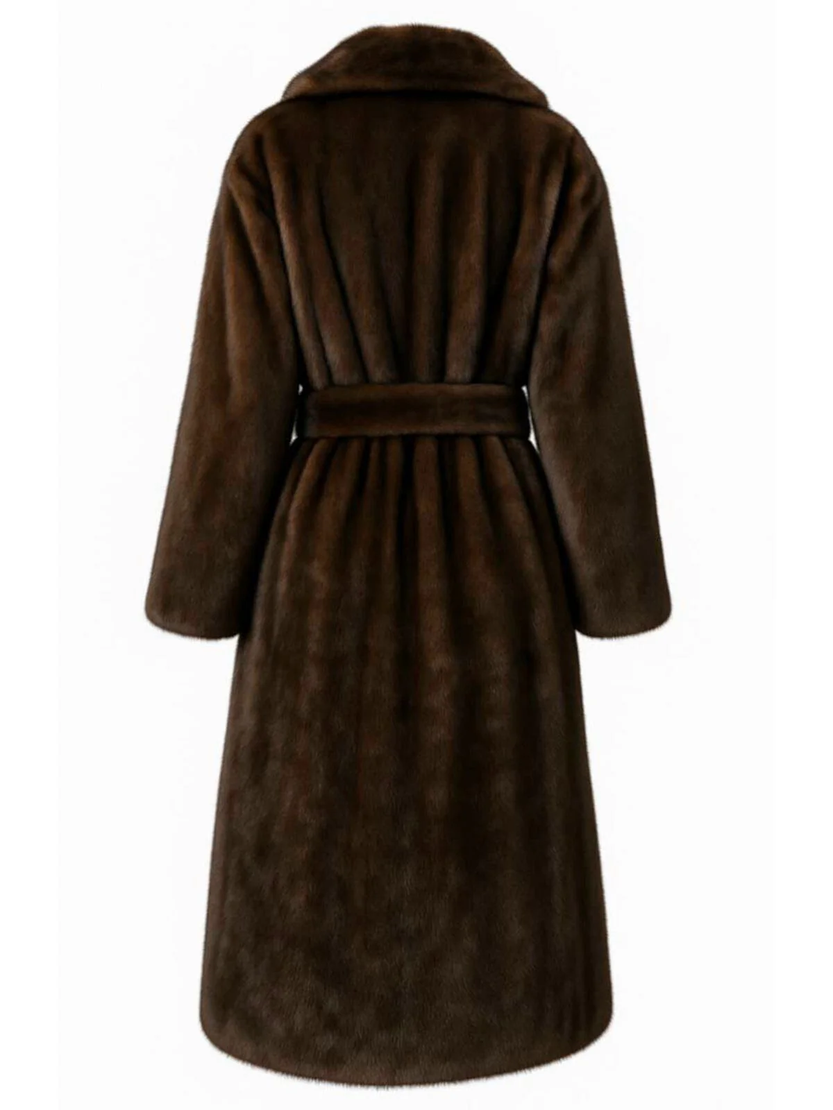 1950s Solid Lapel Artifical Fur Robe Coat - Image 5