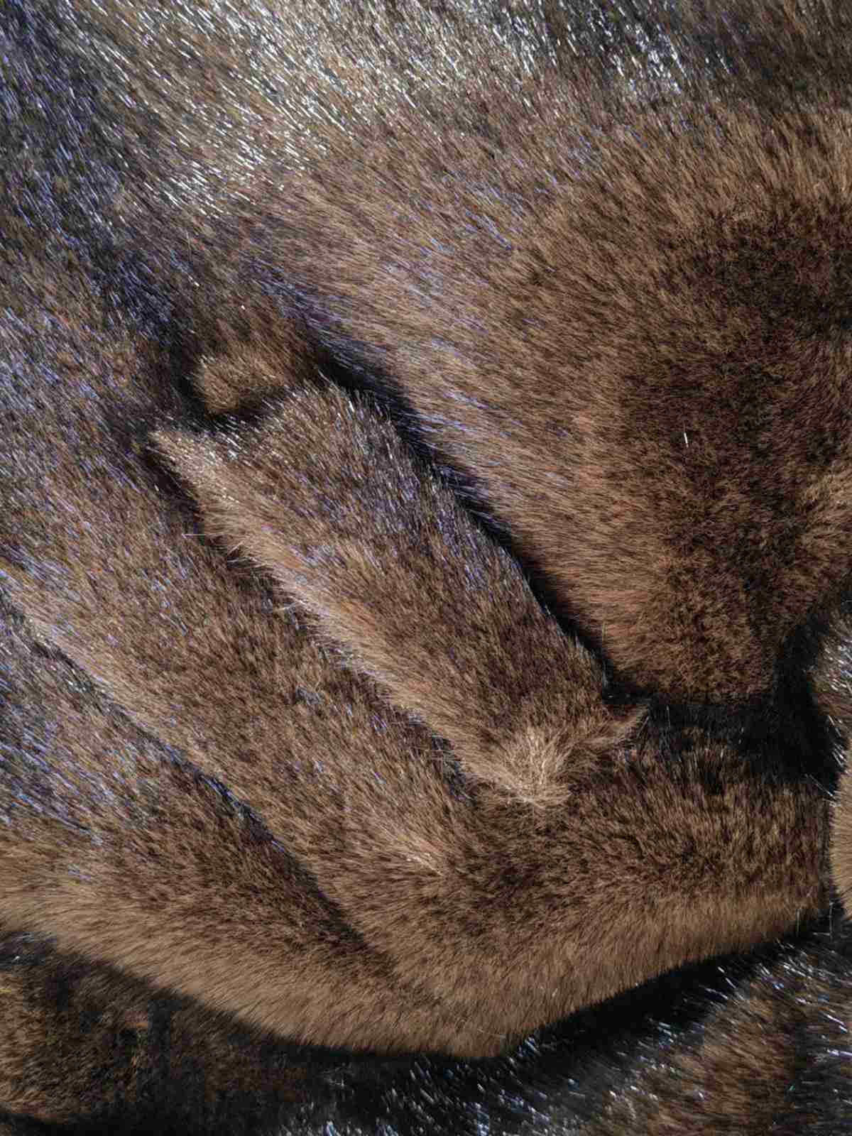 1950s Solid Lapel Artifical Fur Robe Coat - Image 8