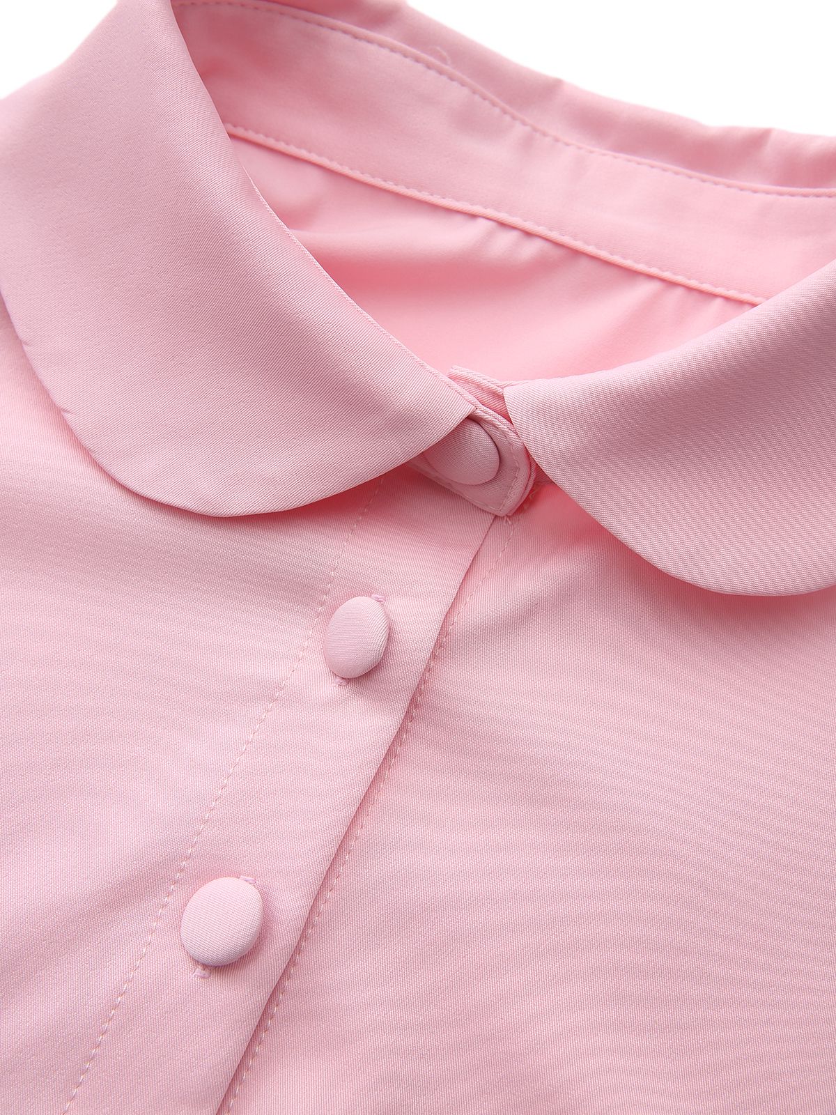 1950s Solid Lapel Capelet Dress - Image 4