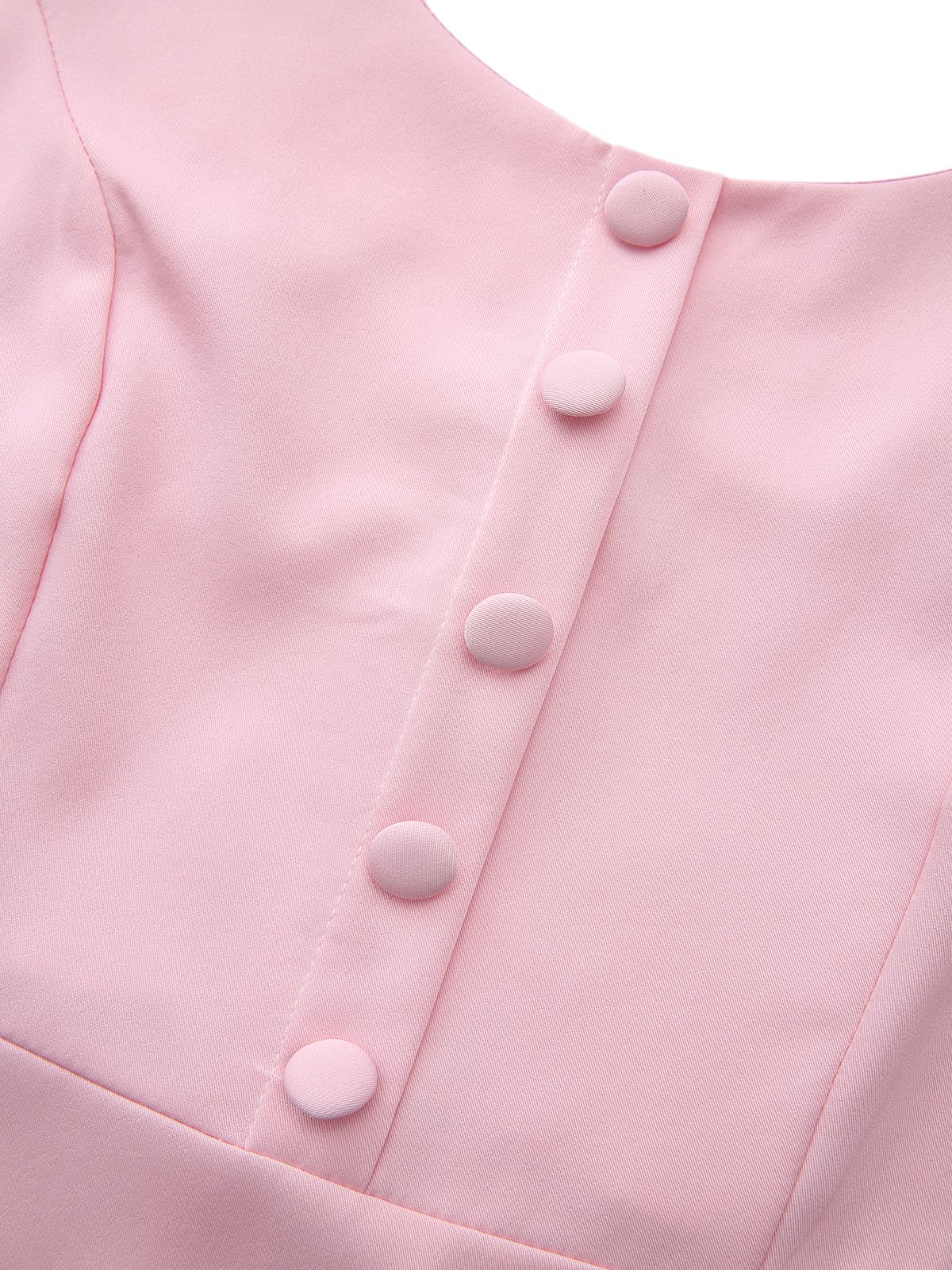 1950s Solid Lapel Capelet Dress - Image 5