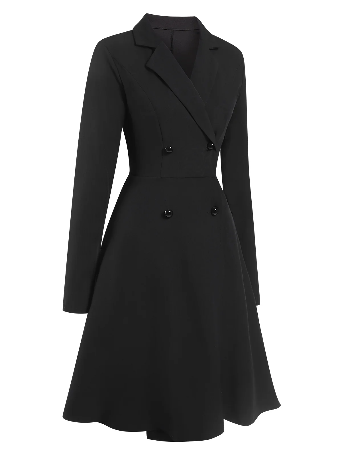 1950s Solid Lapel Double Breasted Trench Coat - Image 3