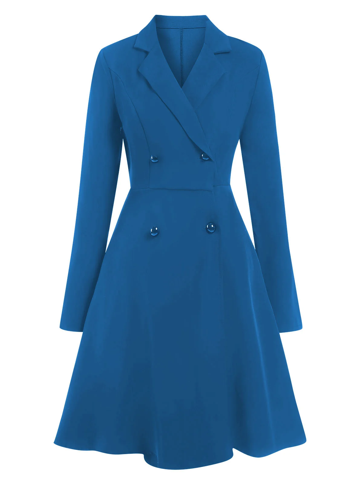1950s Solid Lapel Double Breasted Trench Coat - Image 5