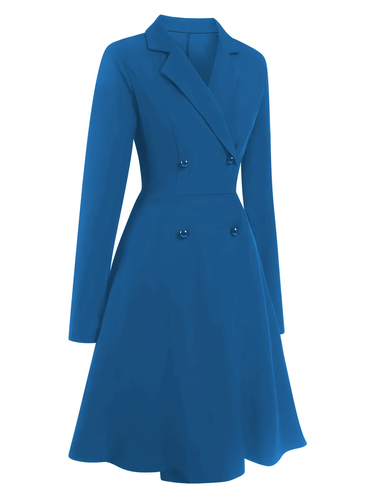 1950s Solid Lapel Double Breasted Trench Coat - Image 7