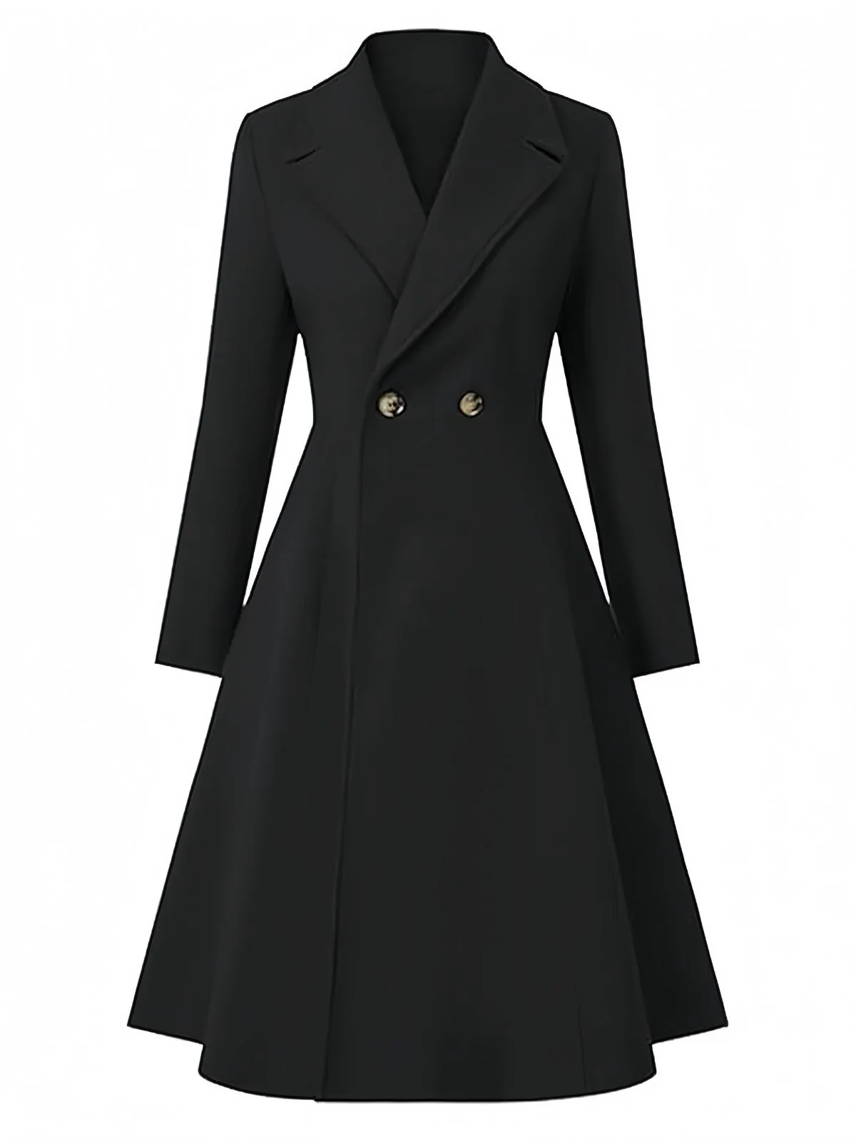1950s Solid Notched Collar Dress Coat - Image 2