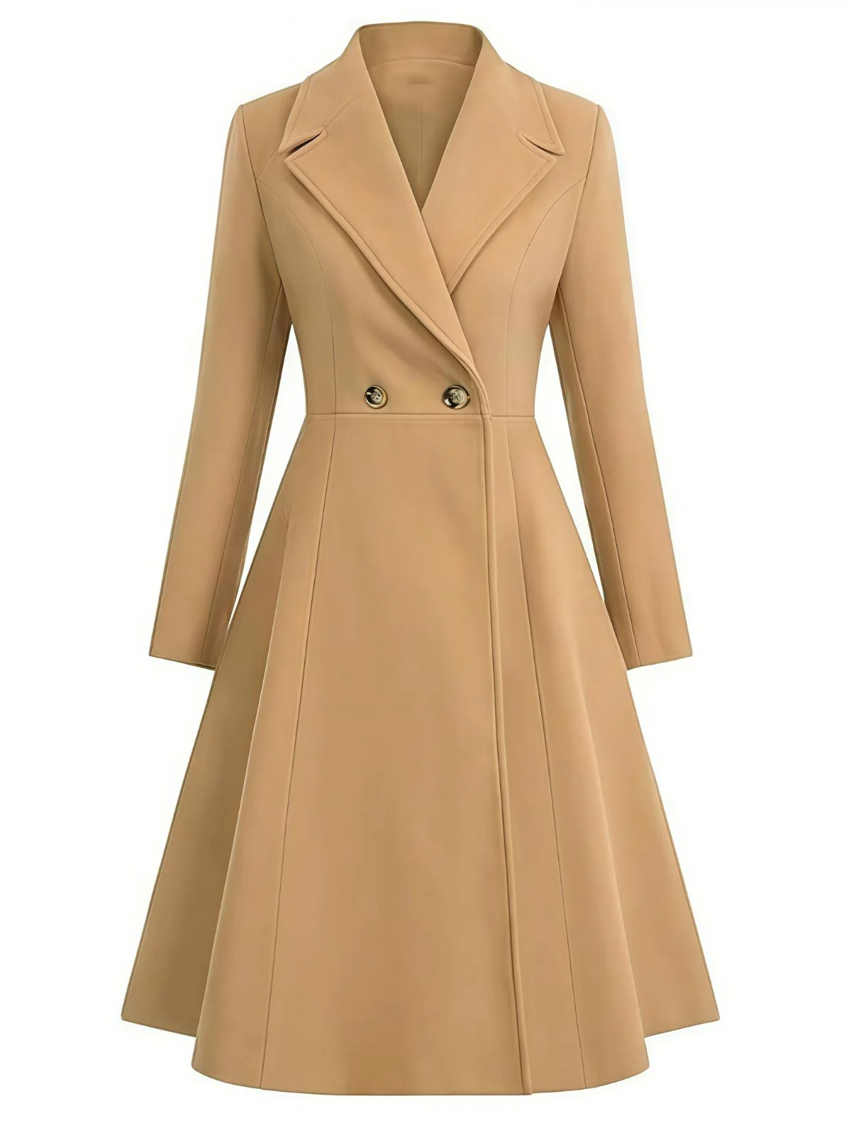 1950s Solid Notched Collar Dress Coat - Image 6