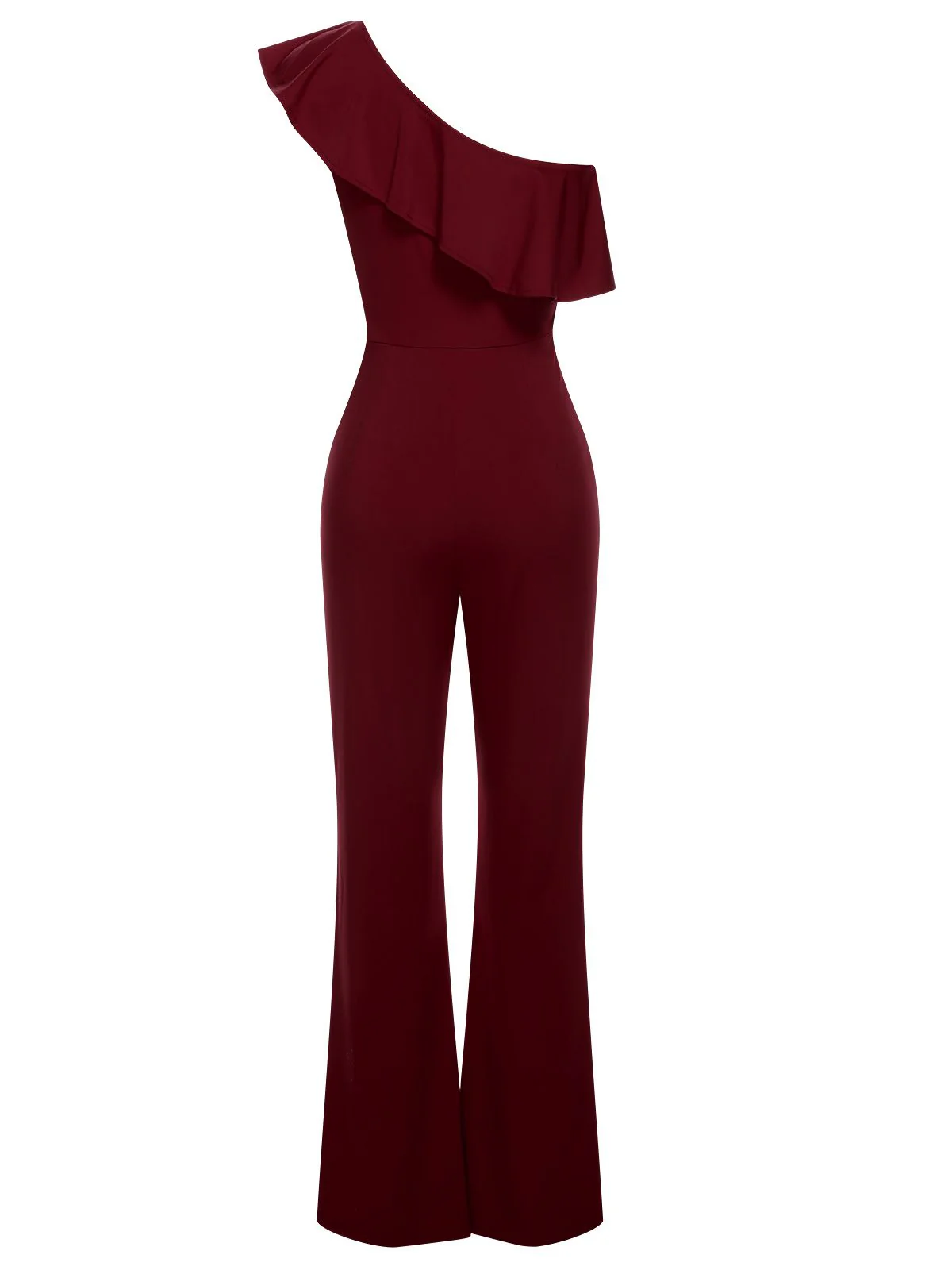 1950s Solid One Shoulder Ruffled Jumpsuit - Image 19